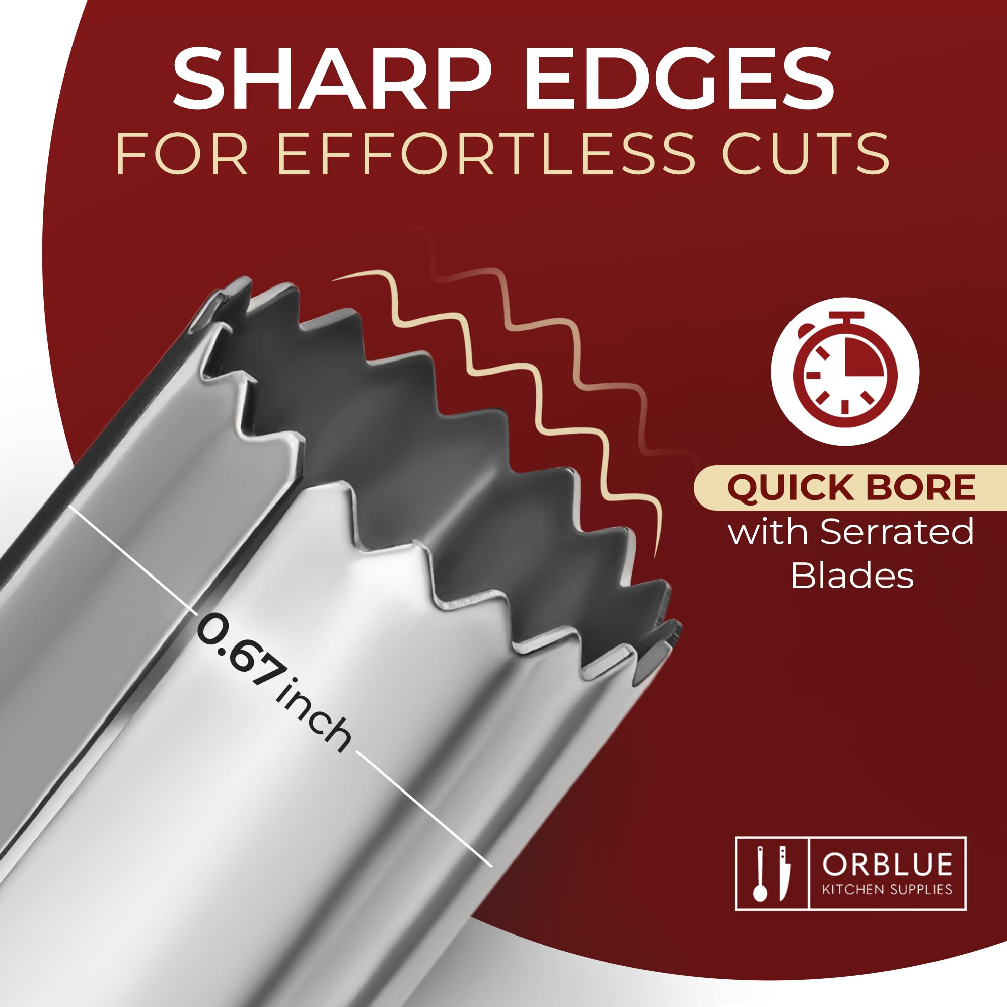 Orblue Apple Corer - Best Stainless Steel Fruit Core Remover Tool Black