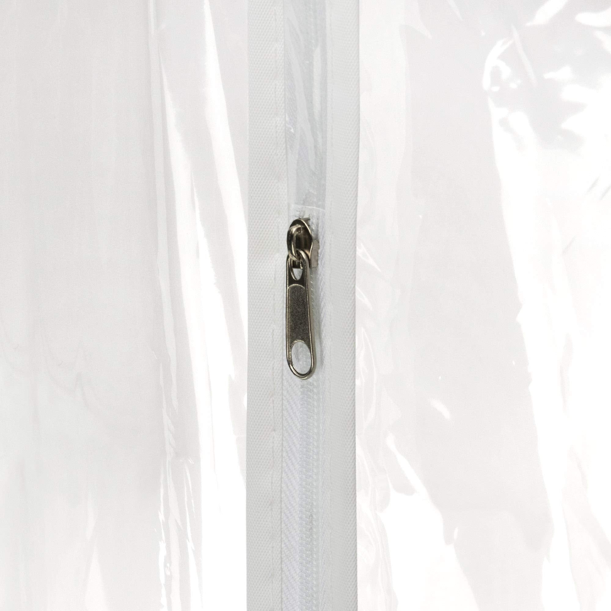 Hangerworld 12 Pack Clear 40Inch Showerproof White Trim Suit Coat Garment Clothes Carry Cover Protector Bags