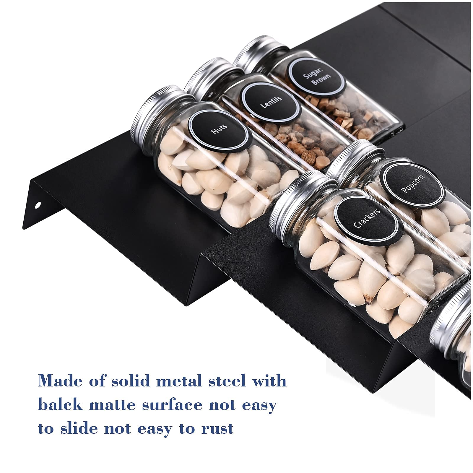 Mulush Metal Spice Rack Tray - 64 Jars Spice Drawer Organizer for Kitchen Cabinets Storage and Organization