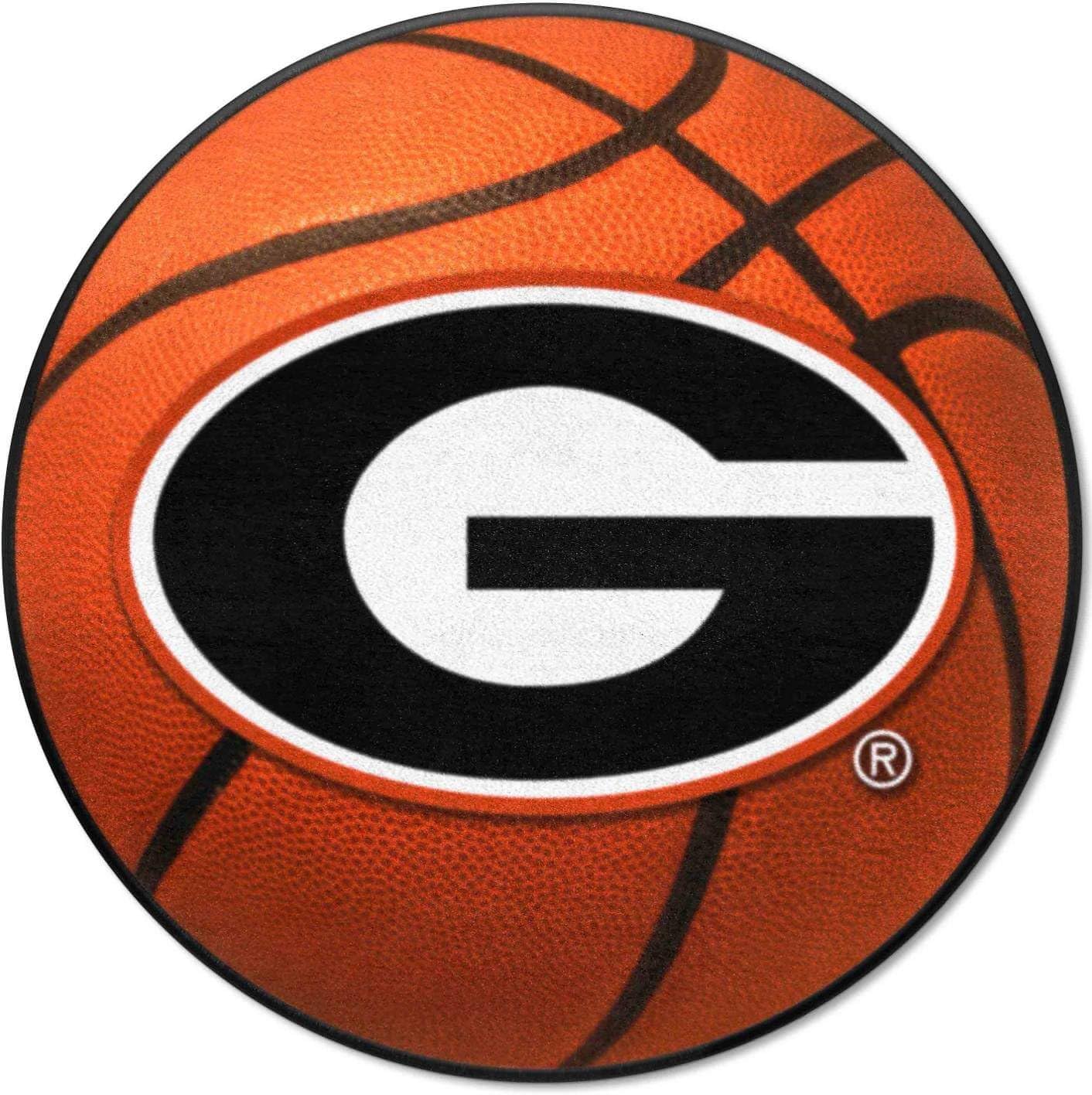 University of Georgia Red Basketball Rug - 27in. Diameter