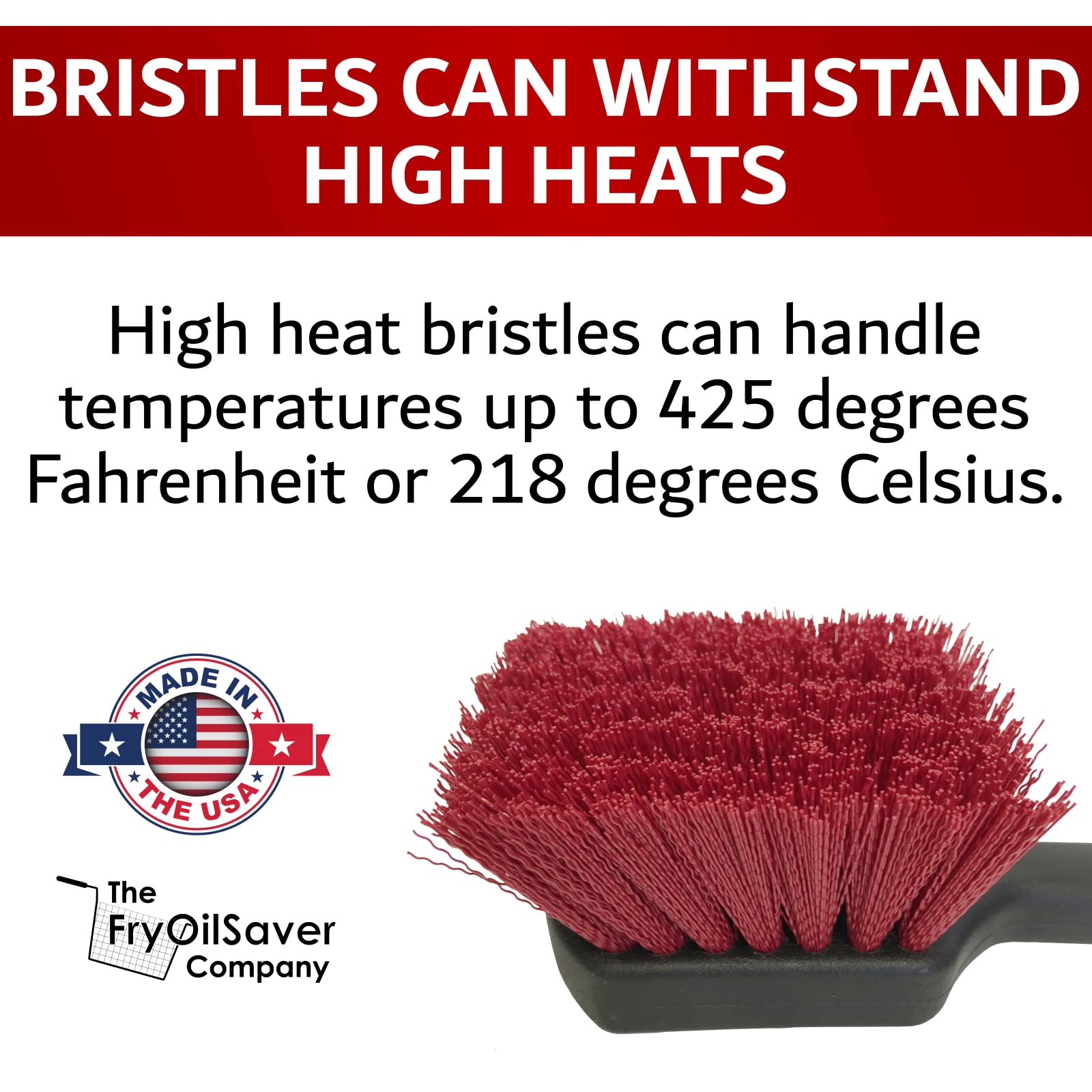 Fryoilsaver Co. 20'' Deep Fryer Cleaning Brush, Up To 425F High Heat Resistant, Pot Cleaning Brush For Commercial Kitchen Deep F