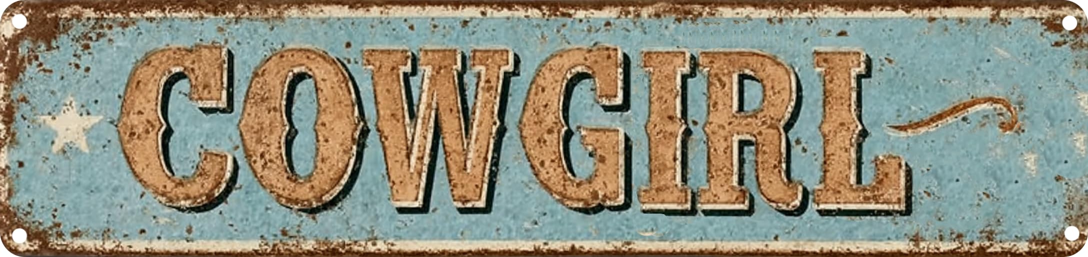 FWBOYSV Cowgirl Metal Sign 4x16in Rustic Western Plaque for Bedroom Bar Living Room Home Farmhouse Garage Kitchen Decor