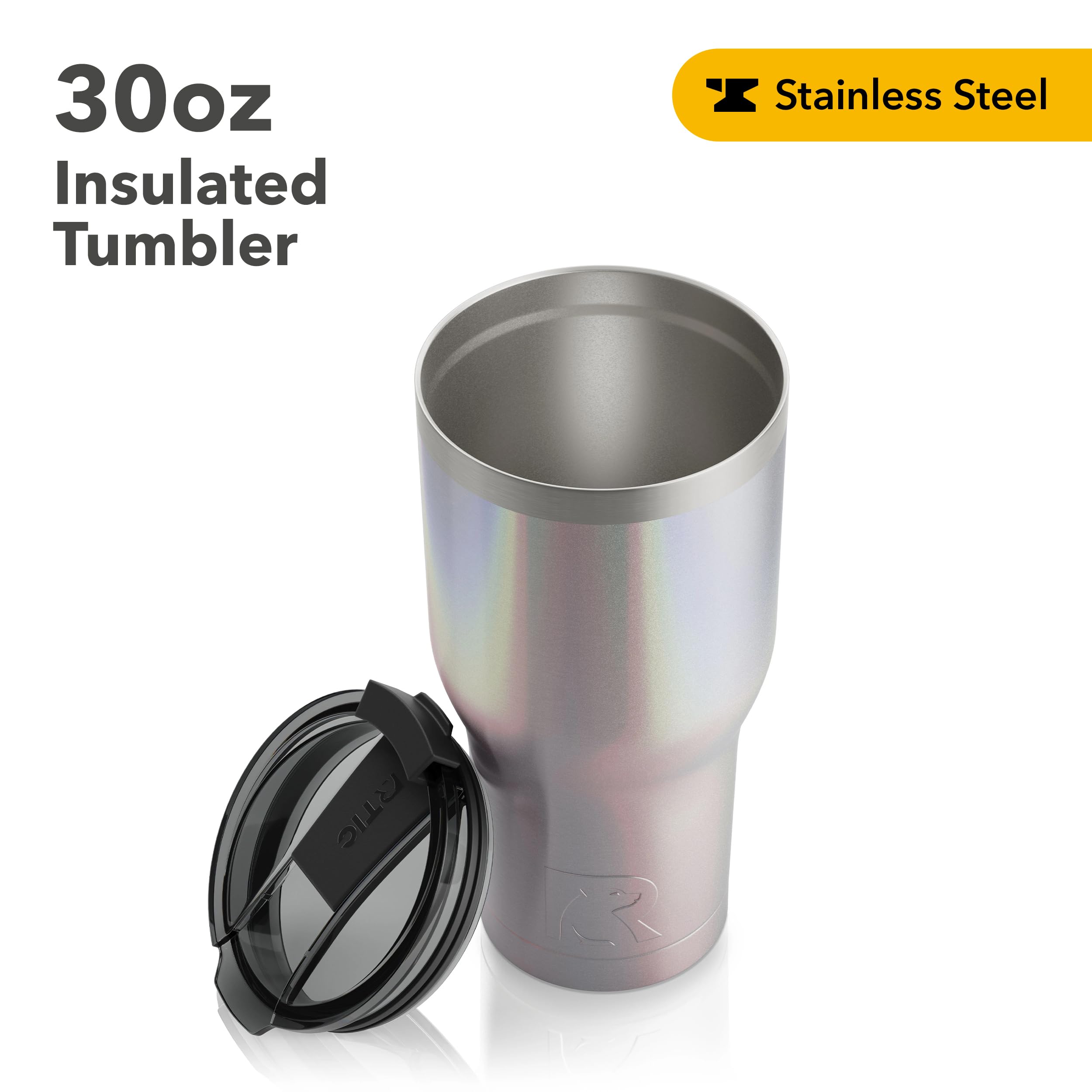 Rtic 30 Oz Insulated Tumbler Stainless Steel Coffee Travel Mug With Lid, Spill Proof, Hot Beverage And Cold, Portable Thermal Cu