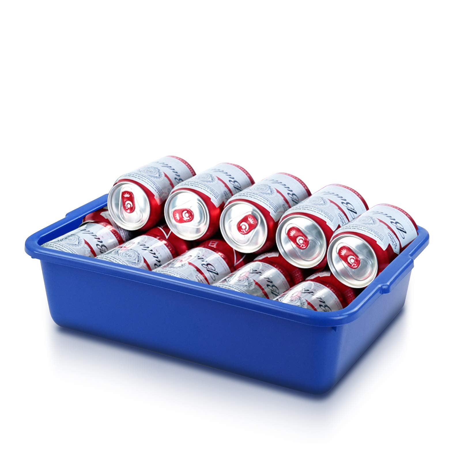 Obstnny 8 L Small Commercial Bus Box, Plastic Wash Tub Basin, 5 Packs, Navy Blue