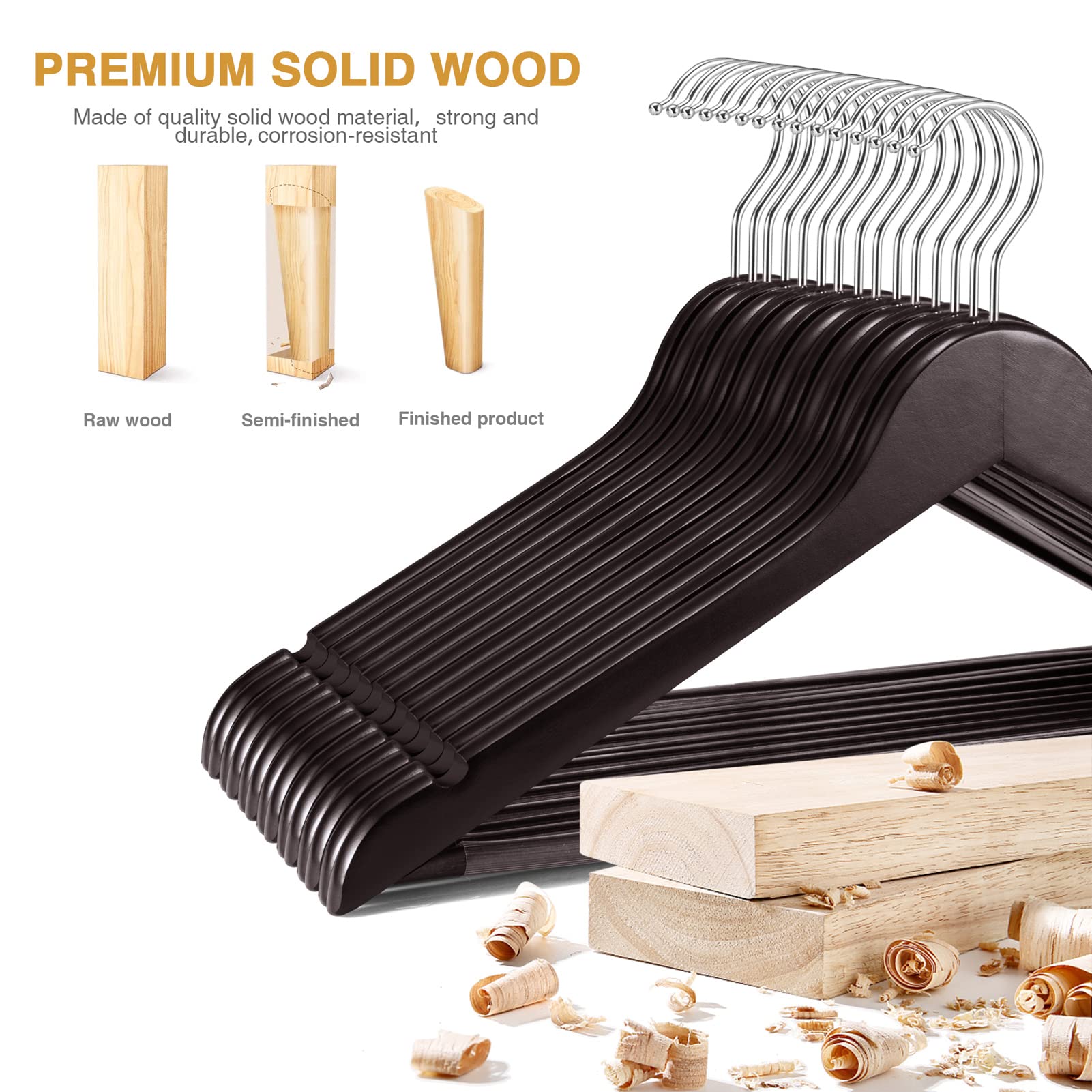 House Day Wooden Hangers 30 Pack Wood Clothes Hangers Smooth Finish Wooden Coat Hangers For Closet Heavy Duty Hangers Cherry Woo
