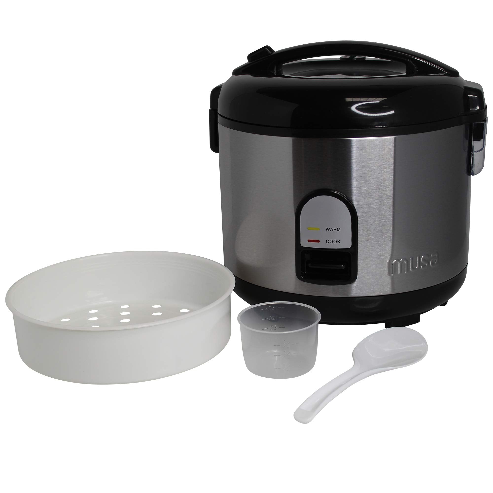 Imusa Usa Gau-00028 Electric Rice Cooker 10-Cup Uncooked Rice (20-Cup Cooked Rice), Stainless Steel