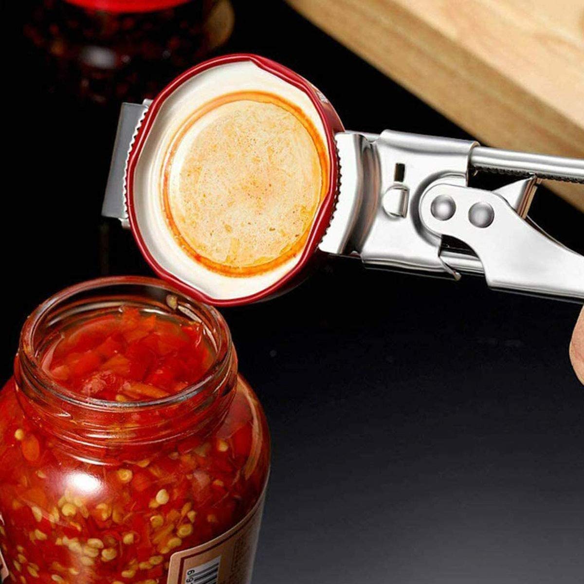 zengxiaoyun® Master Jar & Bottle Opener, Adjustable Stainless Steel, 19cmx3.3cm, Silver Kitchen Accessory