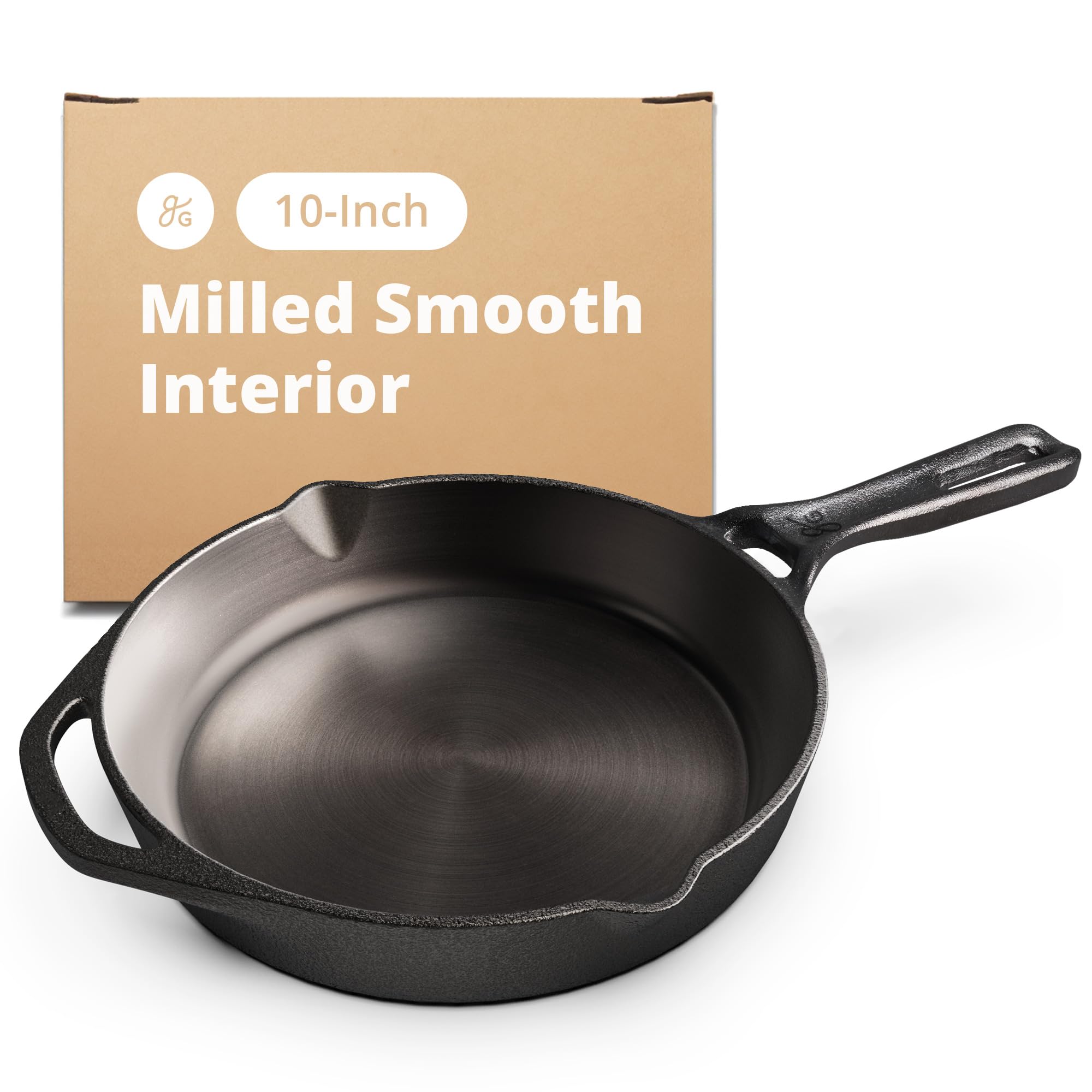 Greater Goods 10Inch Cast Iron Skillet, Organically Preseasoned, Heavyduty Pan For Frying, Baking, Grilling, Indoor And Outdo