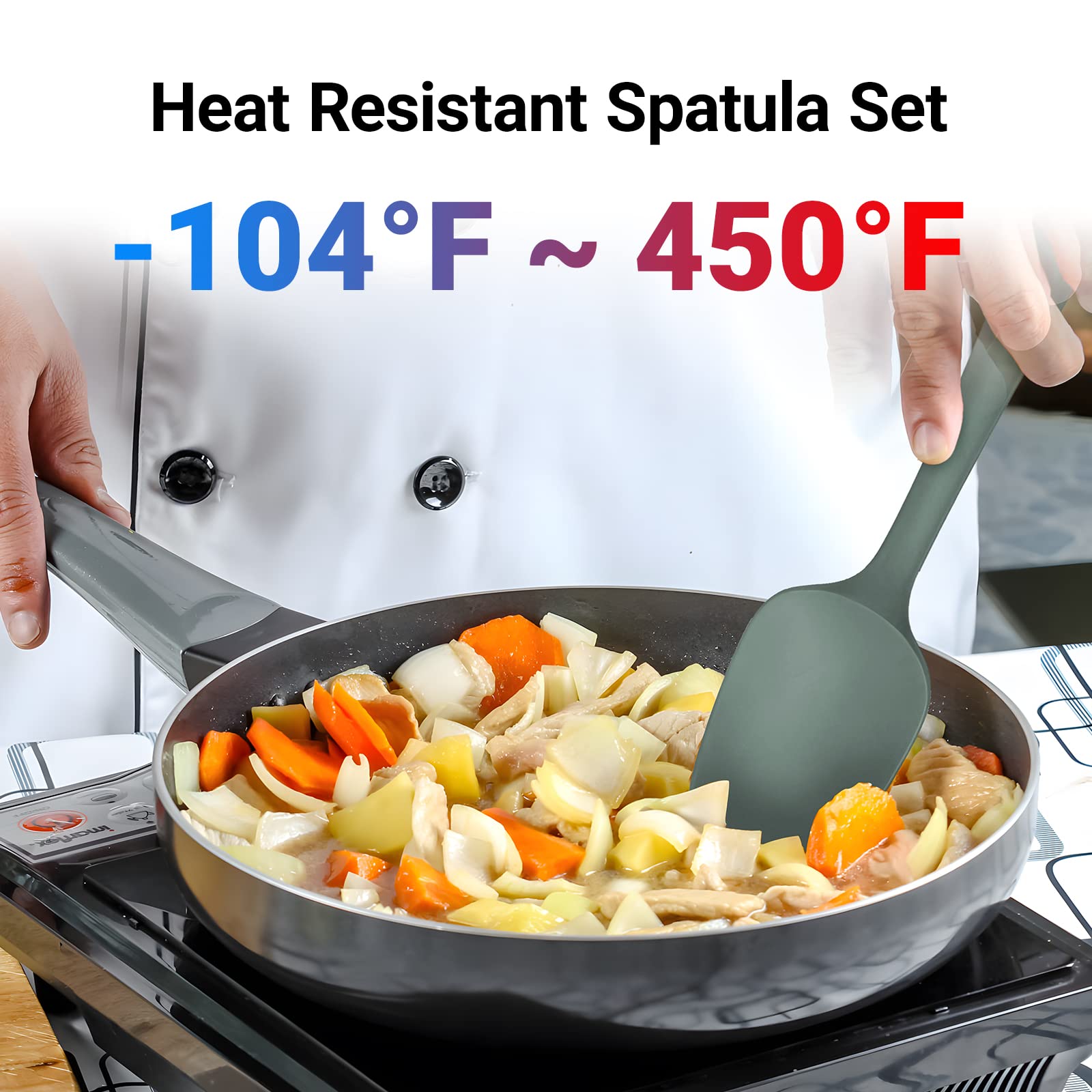 Jliup Silicone Spatula Set Of 6, Rubber Spatulas Silicone Food Grade, Kitchen Utensils Set Heat Resistant Nonstick Easy To Clean