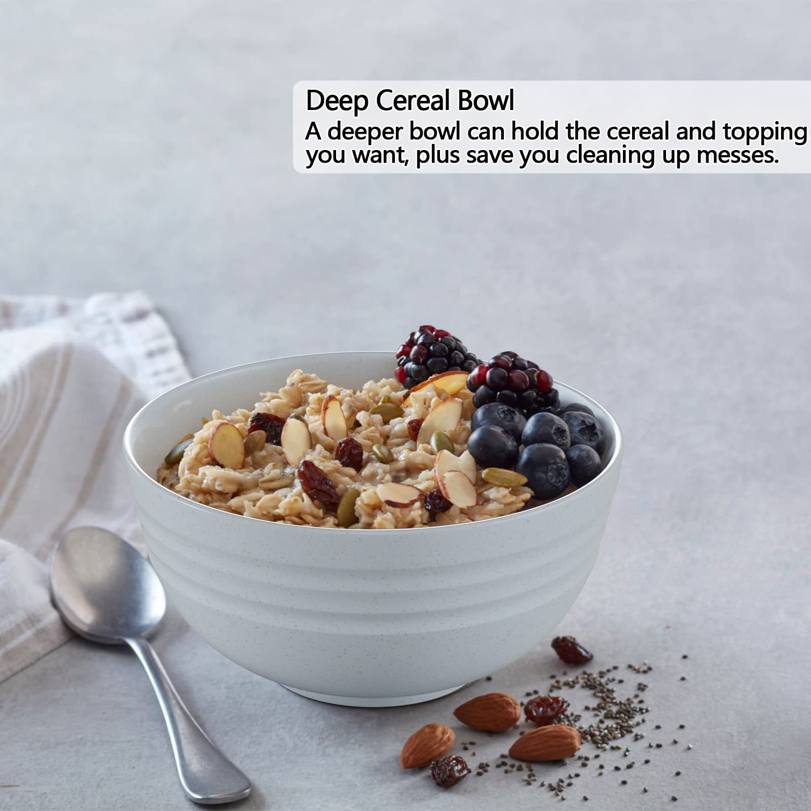 Homestockplus Unbreakable Cereal Bowls 24 Oz Microwave And Dishwasher Safe Bpa-Free Eco-Friendly Wheat Straw Bowl Assorted Color