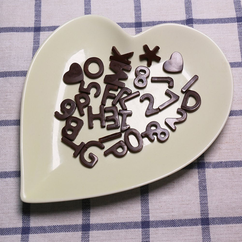 Silicone Letter Mold And Number Chocolate Molds With Happy Birthday Cake Decorations Symbols 2Pcs