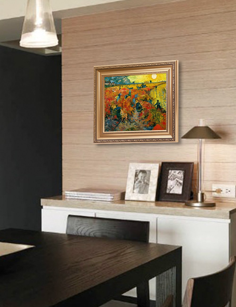Decorarts - The Red Vineyards, Vincent Van Gogh Art Reproduction. Giclee Prints Match With Golden Framed For Wall Decor. Picture