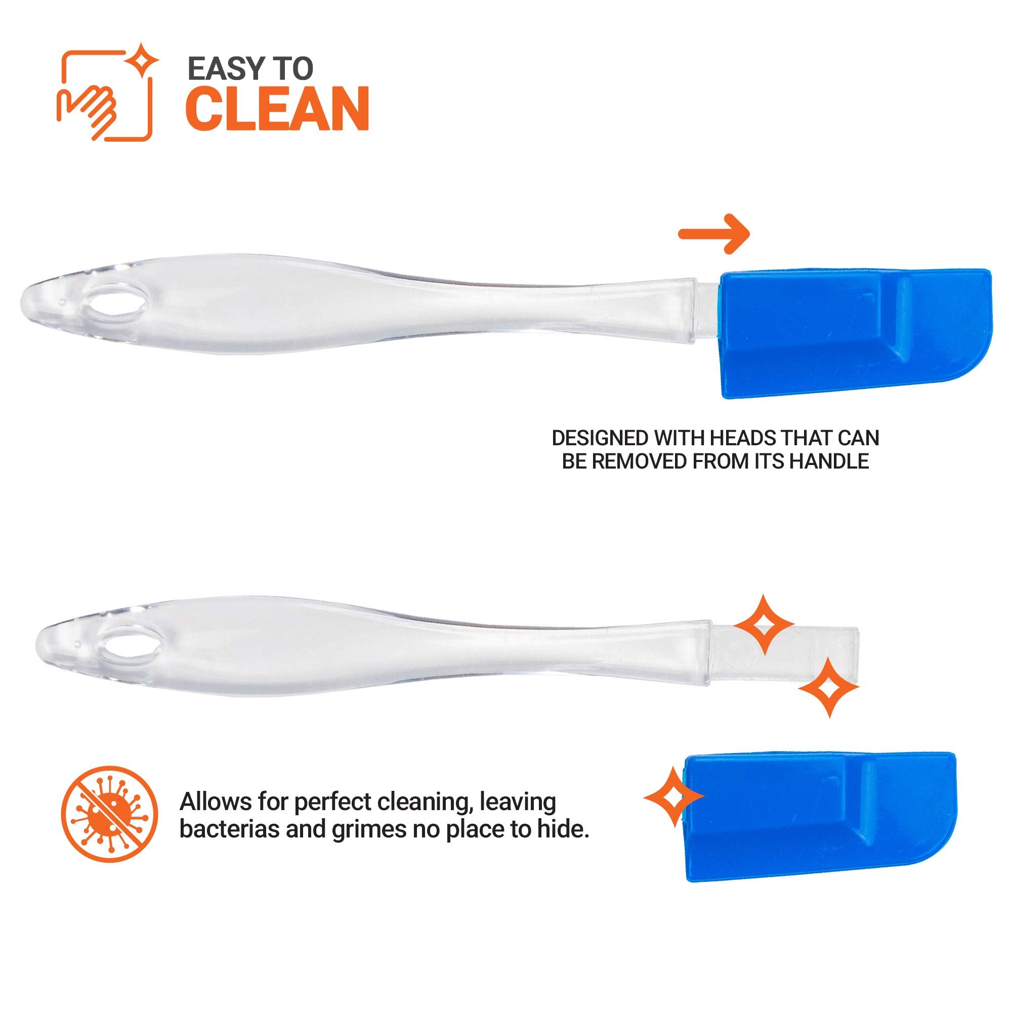 Silicone Spatula Rubber Set of 6 Mini Small Kitchen Baking Non Stick Scraper Sets Cooking Serving Cookies High Heat Resistant Exultimate
