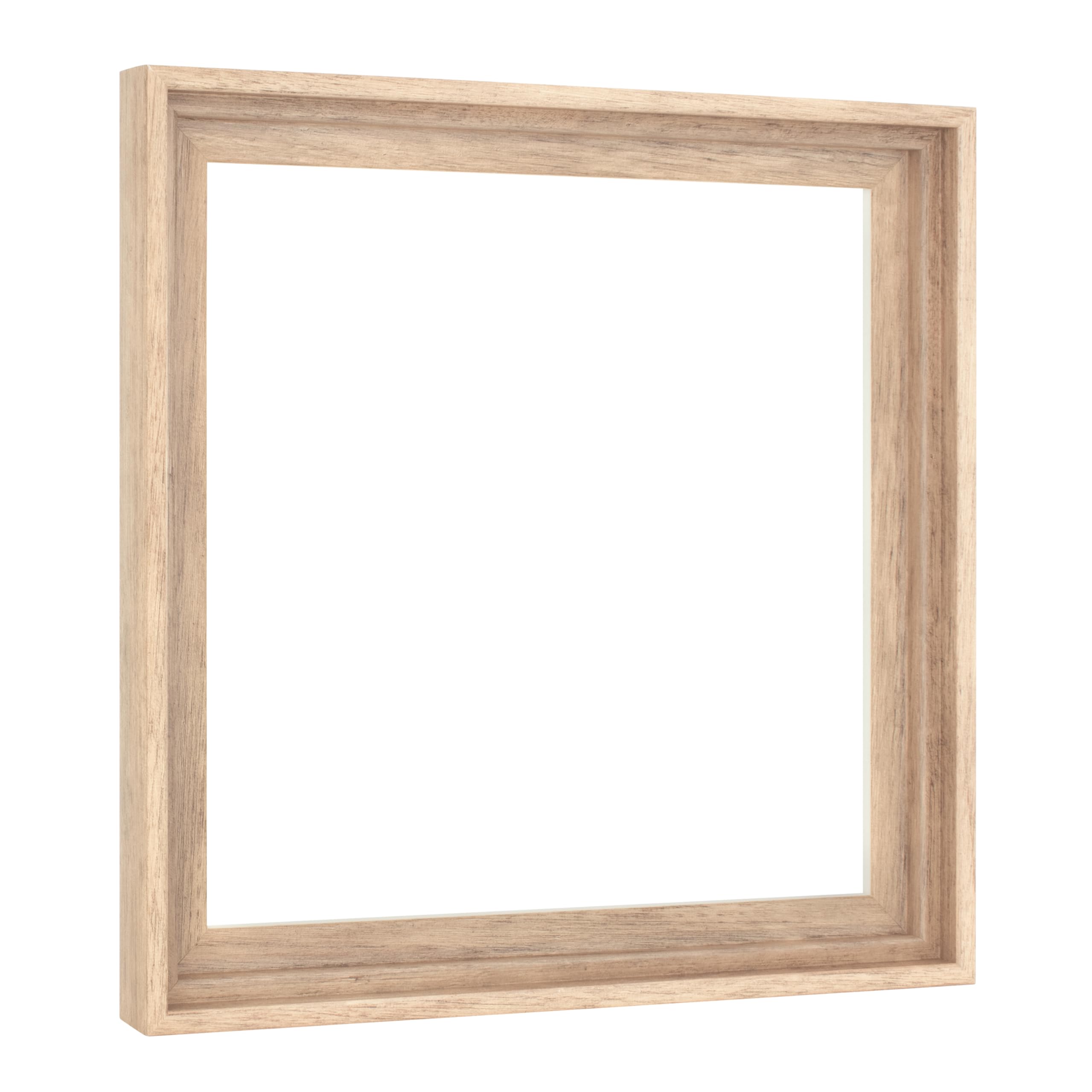MCS Canvas Float Frames 12x12 Frame, Natural Woodgrain Finish Square Frame for Finished Canvases, Vertical & Horizontal Wall Han