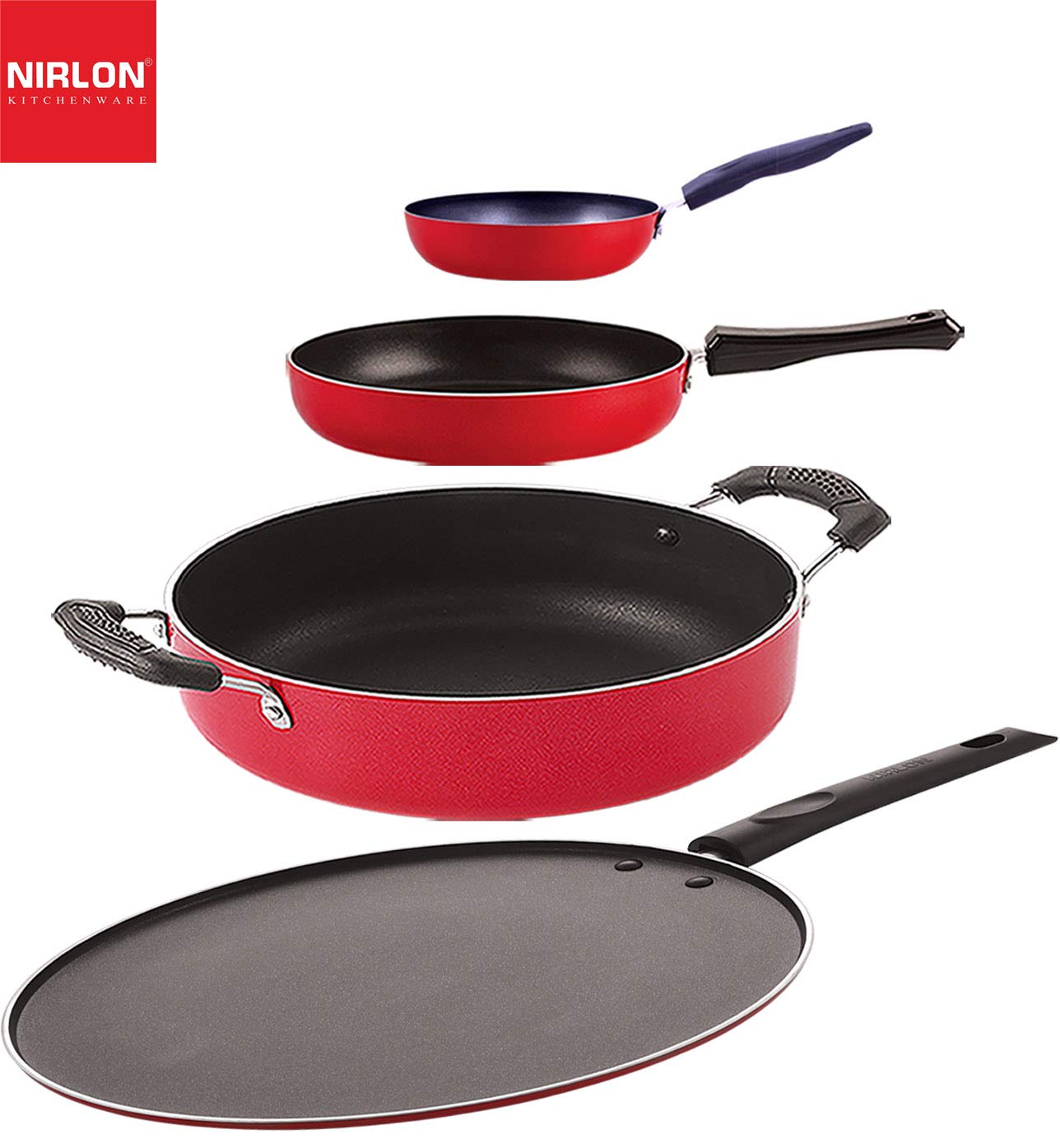 Nirlon Kitchenware Non Stick Aluminium Cookware Gift Sets, 4 Piecesfp11_Vg_St12_Cs24