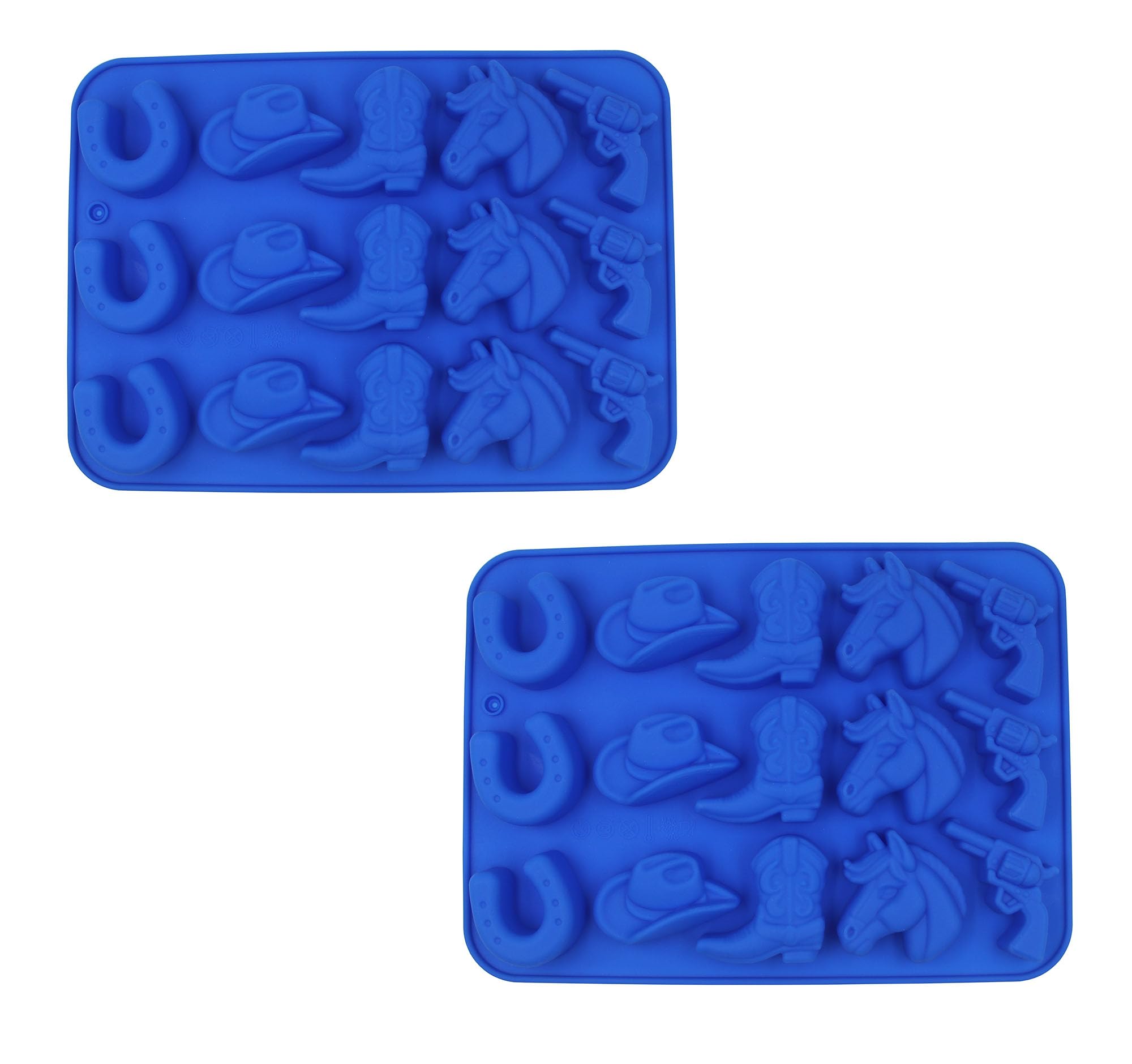Cowboy Chocolate Mold, 2 Pack 15 Cavities Western Themed Silicone Molds for Chocolate,Candy,Fondant,Cake Decoration