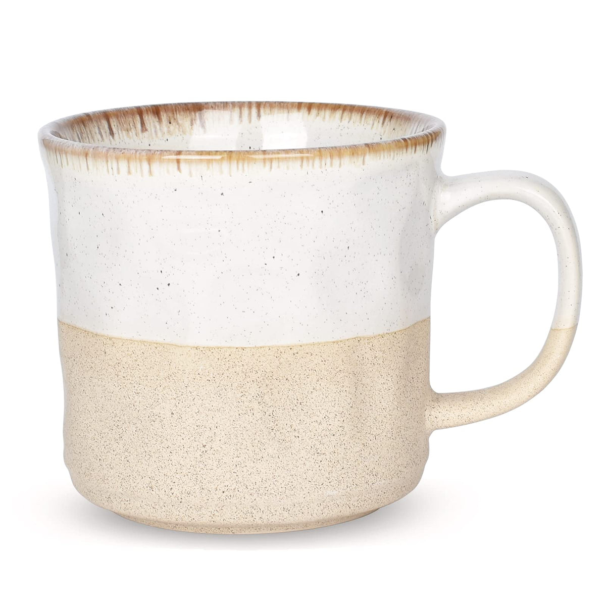 Bosmarlin Large Ceramic Coffee Mug, White Big Tea Cup for Office and Home, 18 Oz, Dishwasher and Microwave Safe, 1 PCS (White, 1