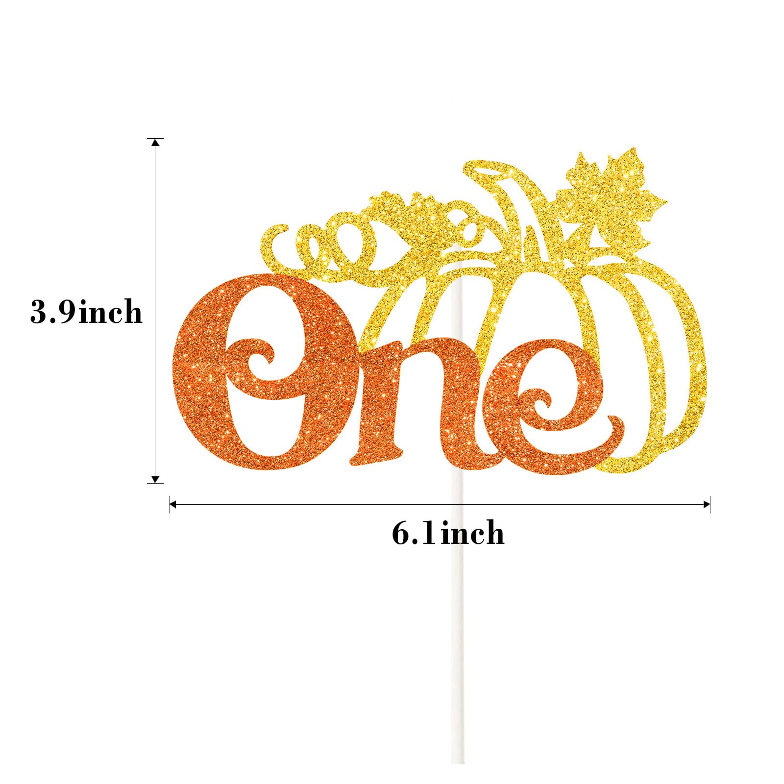 Pumpkin One Cake Topper - Fall Harvest Theme Pumpkin First Birthday Cake Decor - Autumn Baby Shower 1st Birthday Thanksgiving Pa
