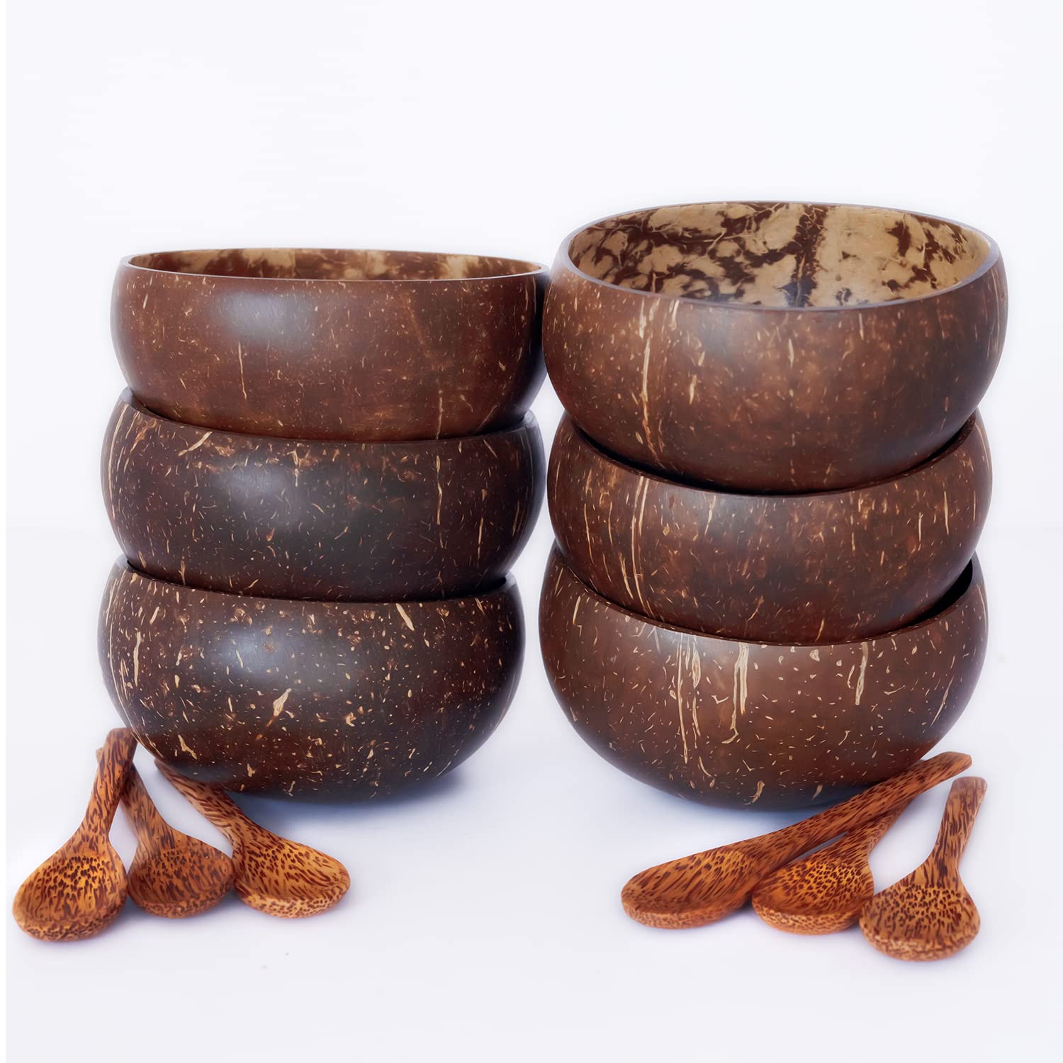 Thenga Jumbo 900 Ml Coconut Bowls With Wooden Spoon Sets | EcoFriendly, Handmade & Durable | Large Natural Coconut Shell Bowls 