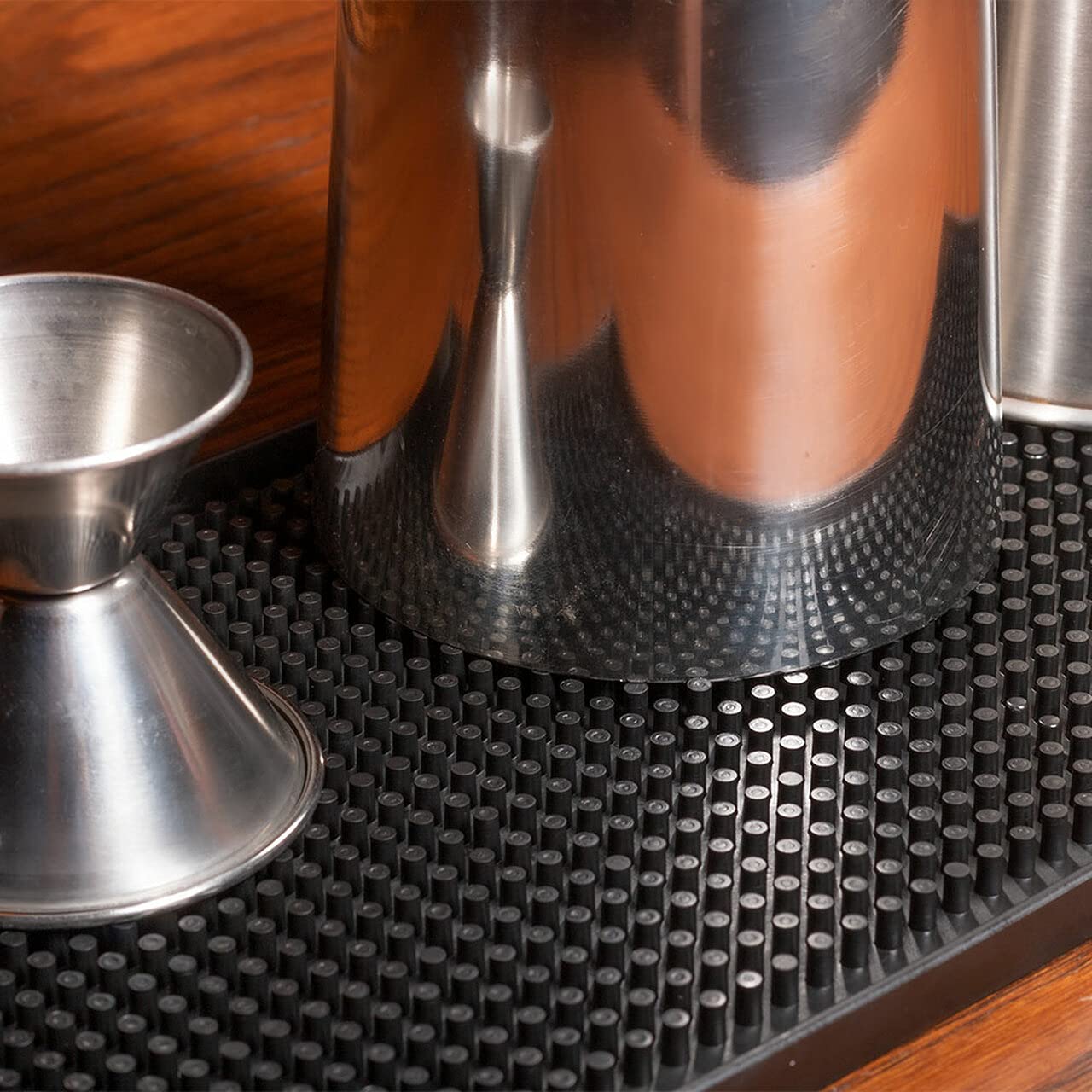 Tebery Black Mat 18 X 12 - 45.7 X 30.5Cm Rubber Bar Service Spill Mat (2 Pack)