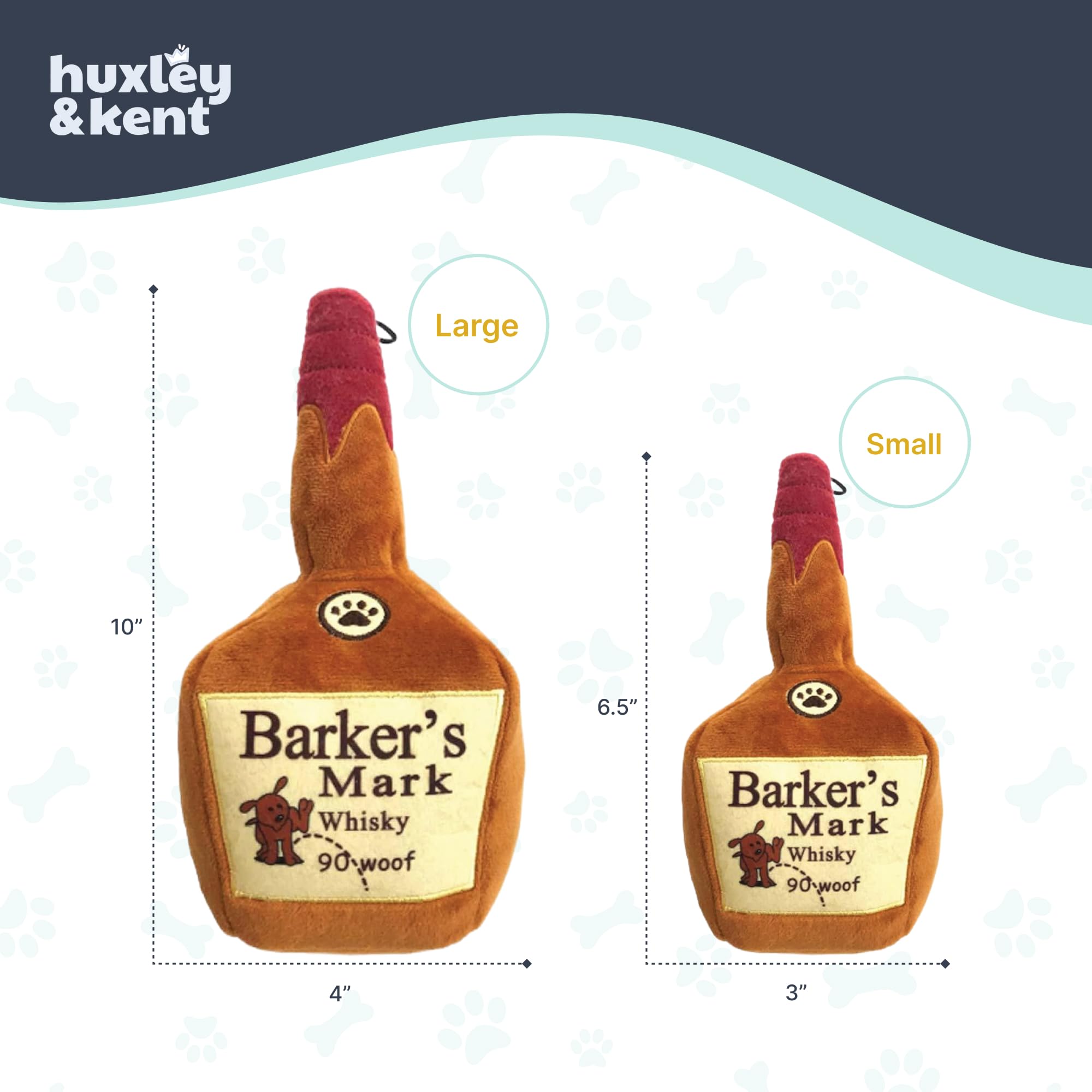 Hk For Dogs Power Plush  Barkers Mark (Large)  Funny Dog Toy  Dog Toy With Squeaker  Dog Gift  Fun, Durable, And Safe  Squeaky D