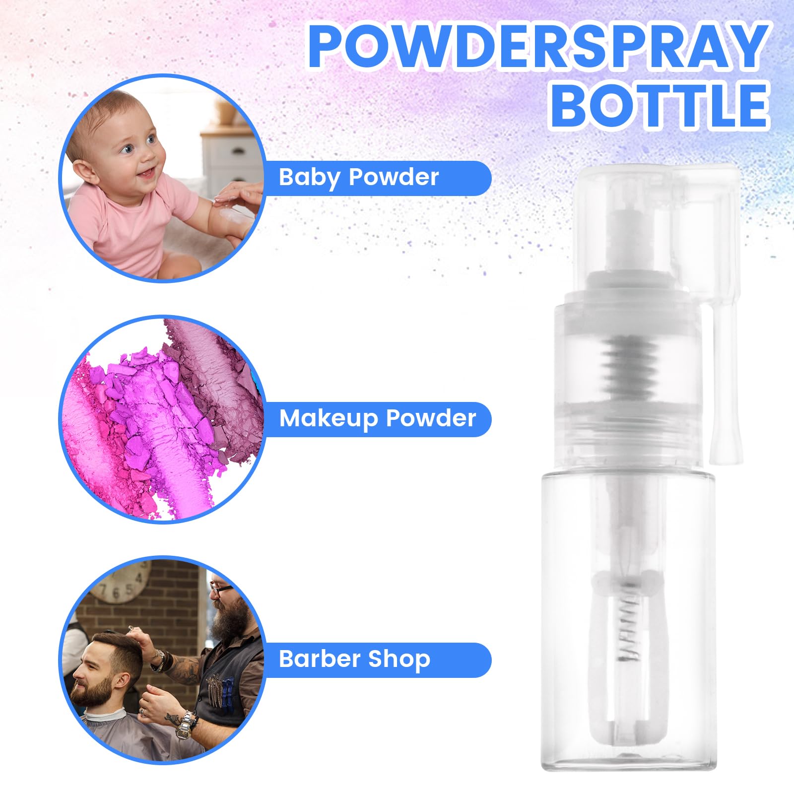 2 Pcs Glitter Duster Sprayer, 35Ml Powder Spray Bottle, Glitter Spray Pump For Craft,Cakes,Cloth, Dry Powder Spray Bottle Empty