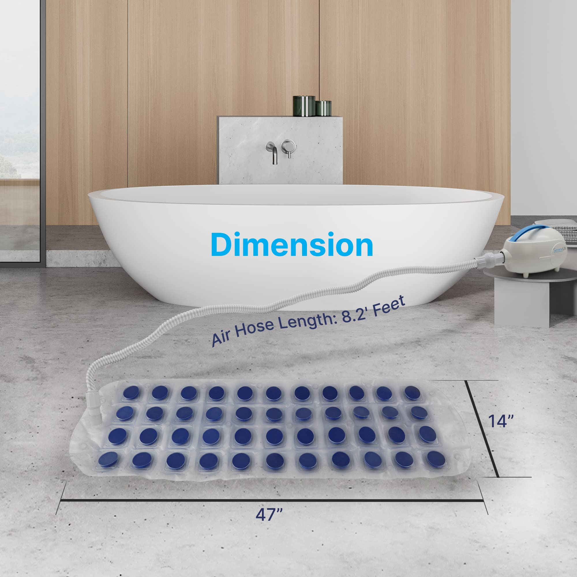 Serenelife Electric Bubble Massage Mat - Waterproof Massaging Spa, Full Body Bubbling Bath Thermal Massager Machine - Maintains