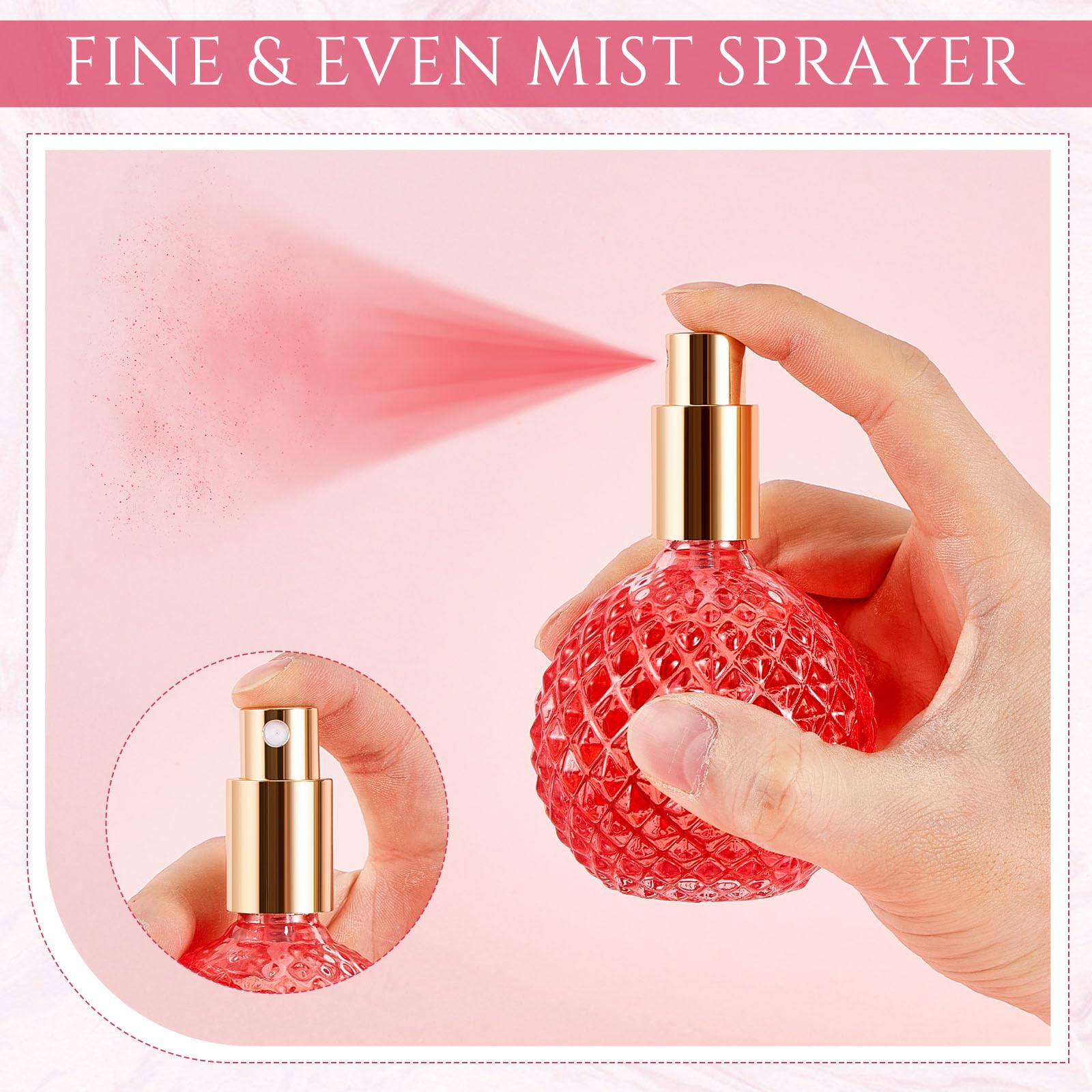 Teenyyou 4 Pack 100Ml Glass Perfume Bottles Retro Empty Perfume Bottle Refillable Decorative Fine Mist Spray Bottles For Women A
