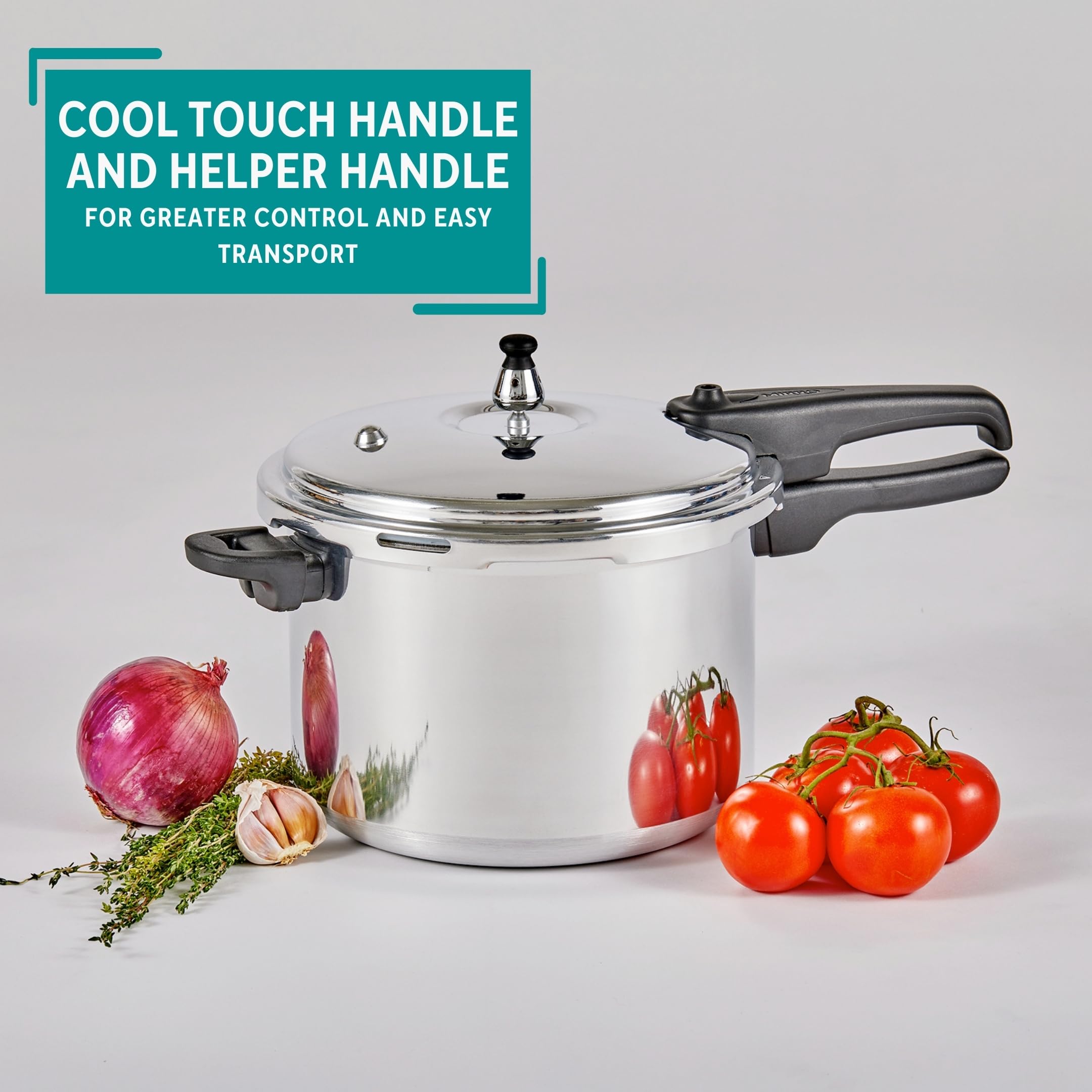 Mirro 92160A Pressure Cooker, 10-PSI, 6-Quart, Polished Aluminum, Silver