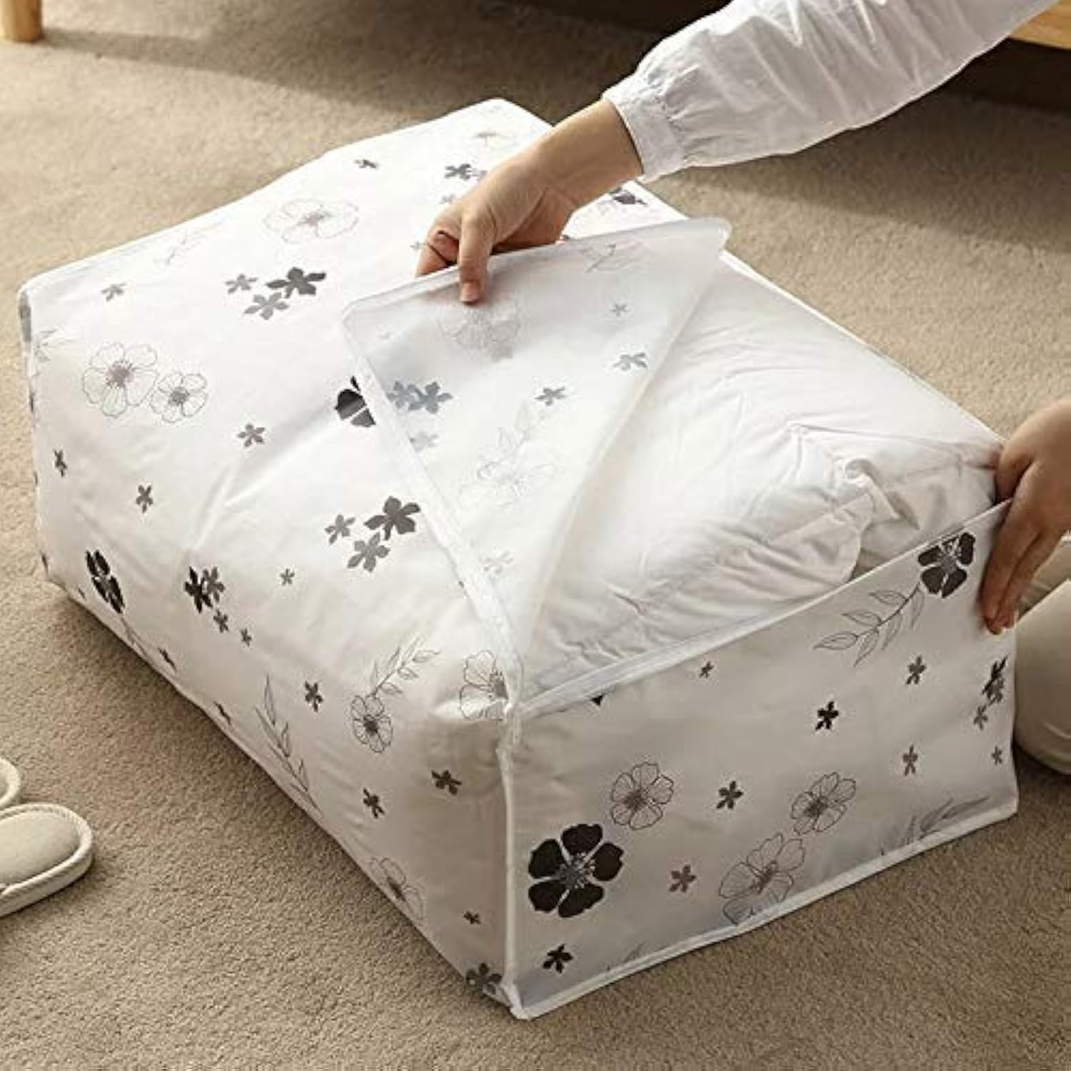 Earthcone 3Pcs Transparent Quilt Storage Bags Under Bed Storage Cover