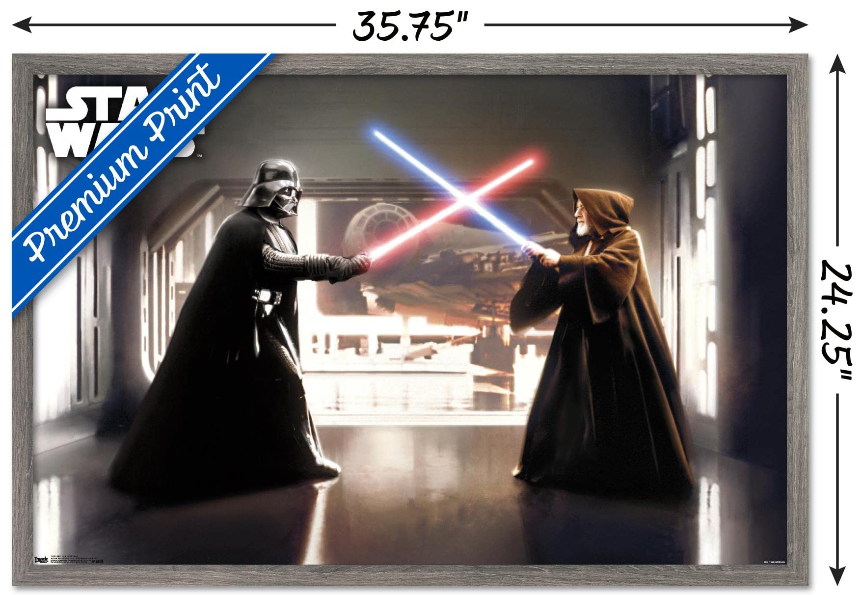 Trends International Star Wars: Saga-First Duel Wall Poster, 22.375 In X 34 In, Barnwood Framed Version