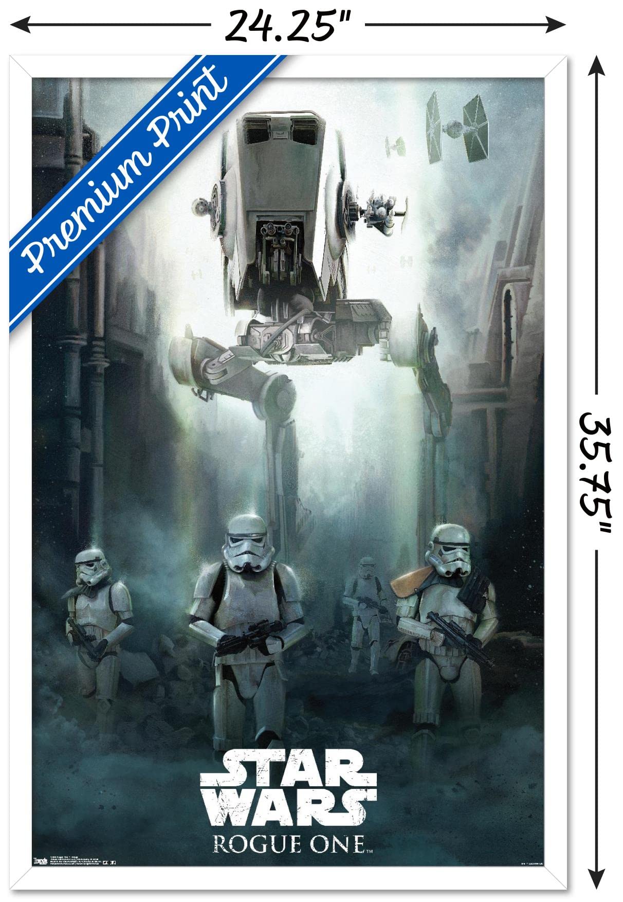 Trends International Star Wars: Rogue One - Siege Wall Poster, 22.375'' X 34'', White Framed Version