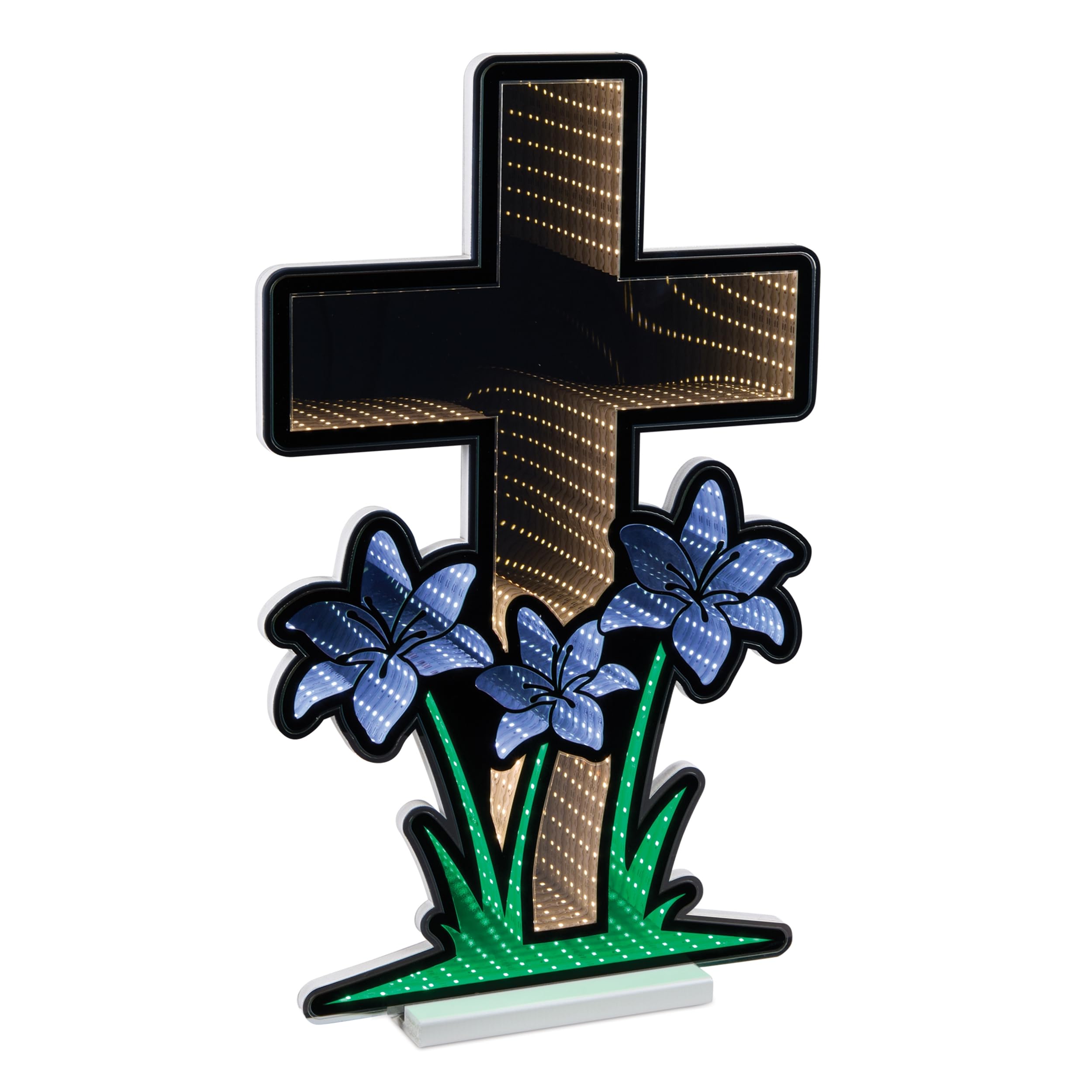 Cross w/Lillies Ekkolight 24H Acrylic UL Plug