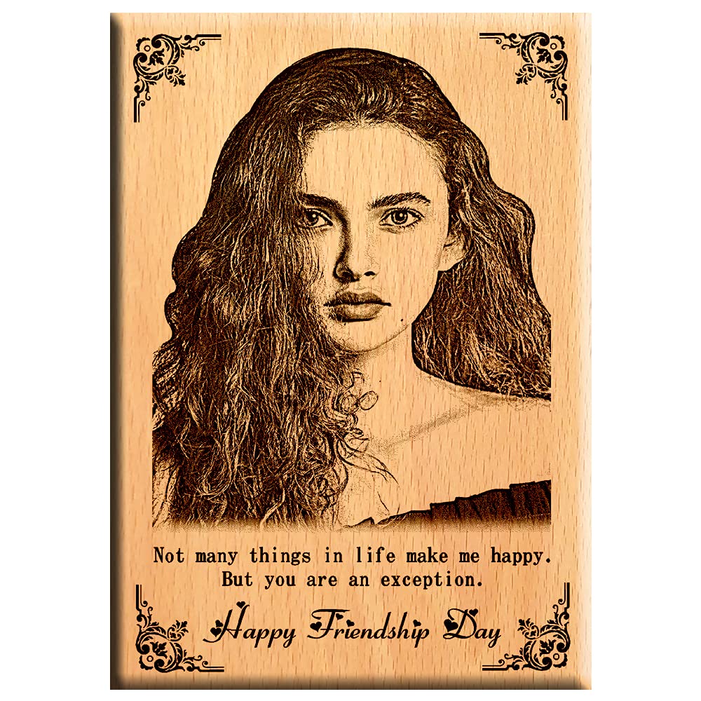 Amazing Gifts Unique Friendship Day Gift  Personalize Engraved Wooden Plaque 7X5 Rectangular, Tabletop