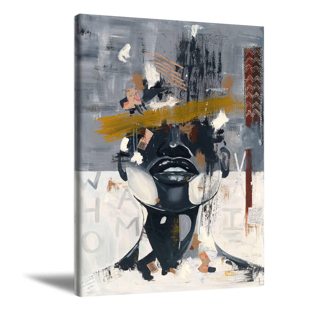 Black Queen Wall Art African American Wall Art Black Woman Poster Black Girl Canvas Painting Abstract Artworks Contemporary Canv