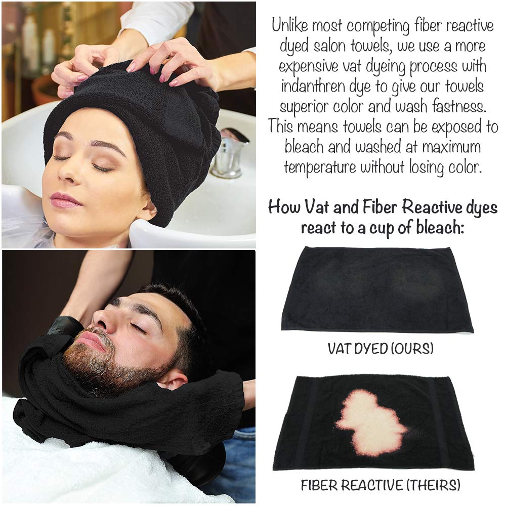 Arkwright Bleach Safe Jr. Salon Towels - (Pack of 12) 100% Ring Spun Cotton Soft Quick Dry Super Absorbent Hand Towel for Cosmet