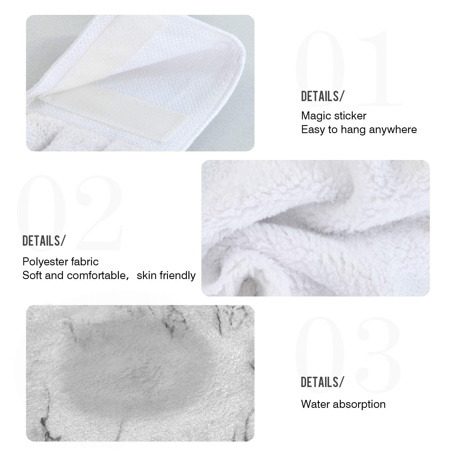 Black Gray White Marble Hanging Kitchen Towel 12 X 17 In Marbling Marbles Hand Fingertip Towels Set Of 2 Pcs Face Tie Tea Bar Di