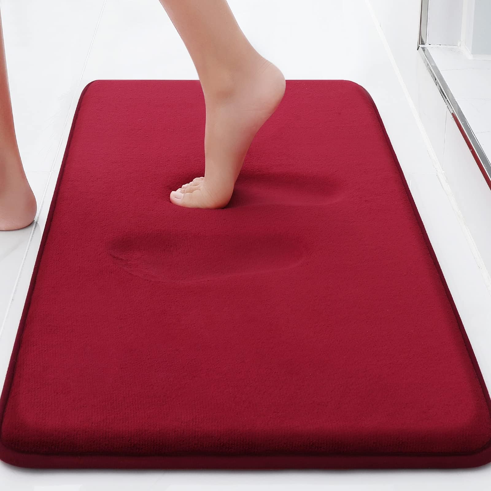 Smiry Memory Foam Bath Mat, Extra Soft Absorbent Bathroom Rugs Non Slip Bath Rug Runner For Shower Bathroom Floors, 24'' X 16'',