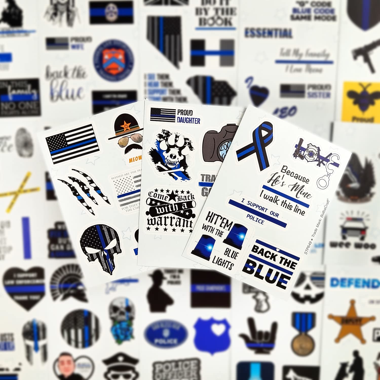 100Pcs Law Enforcement Stickers  Law Enforcement Support Decals  Law Enforcement Accessories  Law Enforcement Gifts  Thin Blue Line Stickers  Thin Blue Line Flag Stickers  Blue Line Gifts  Decorations