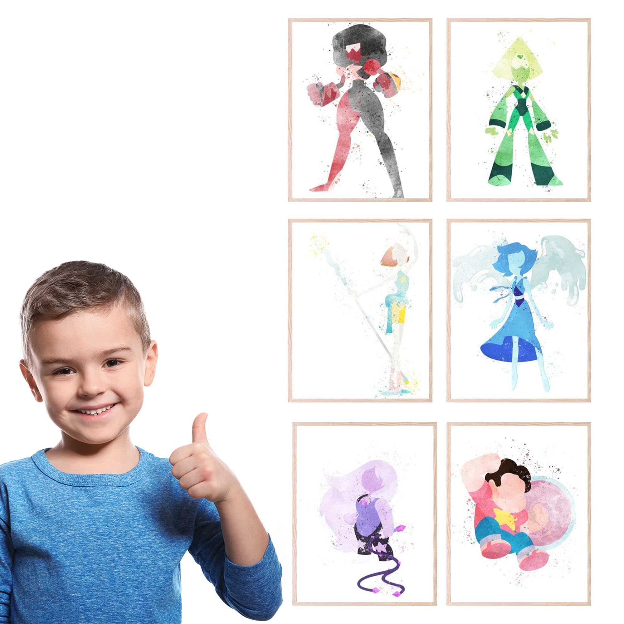 Bigwigprints Steven Universe Poster - Steven Universe Merch, Peridot, Pearl, Garnet, Amethyst And Lapis Lazuli, Steven Universe