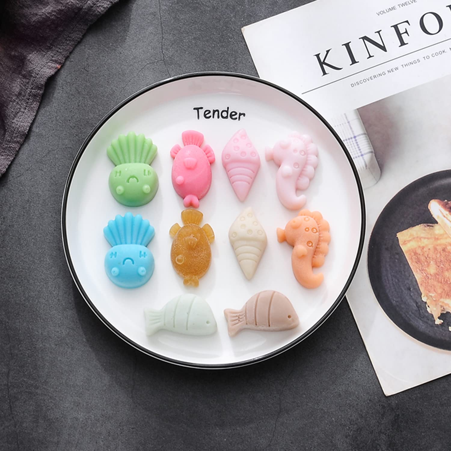 Verdental Marine Life Silicone Molds Set Non-Stick Candy Making Supplies For Chocolate Gummy Biscuit Mints Crayon Including Octo