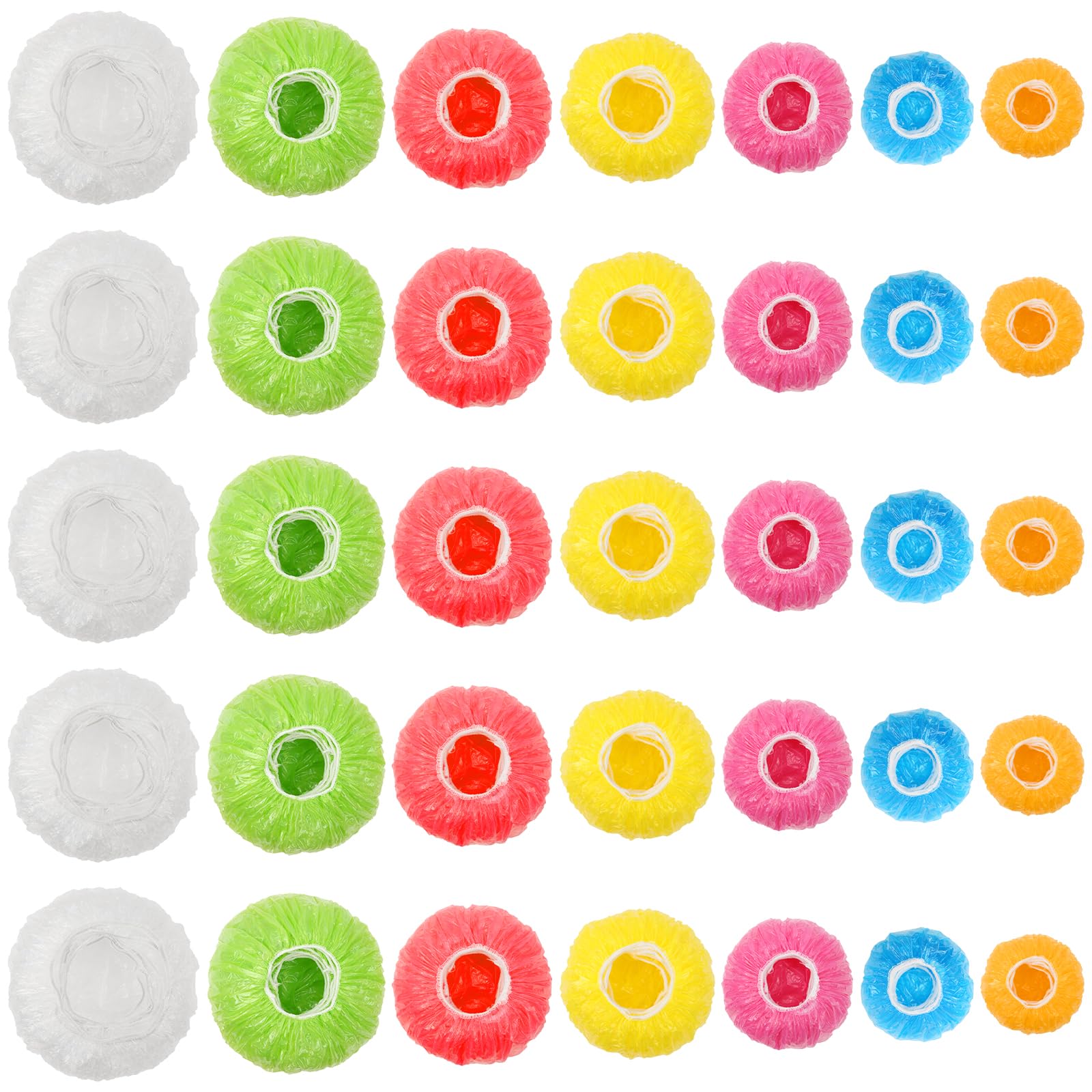 175Pcs 7 Colors Reusable Elastic Food Covers, Sublaga 7 Sizes Plastic Bowl Covers, Colorful Dish Plate Covers, Alternative to fo