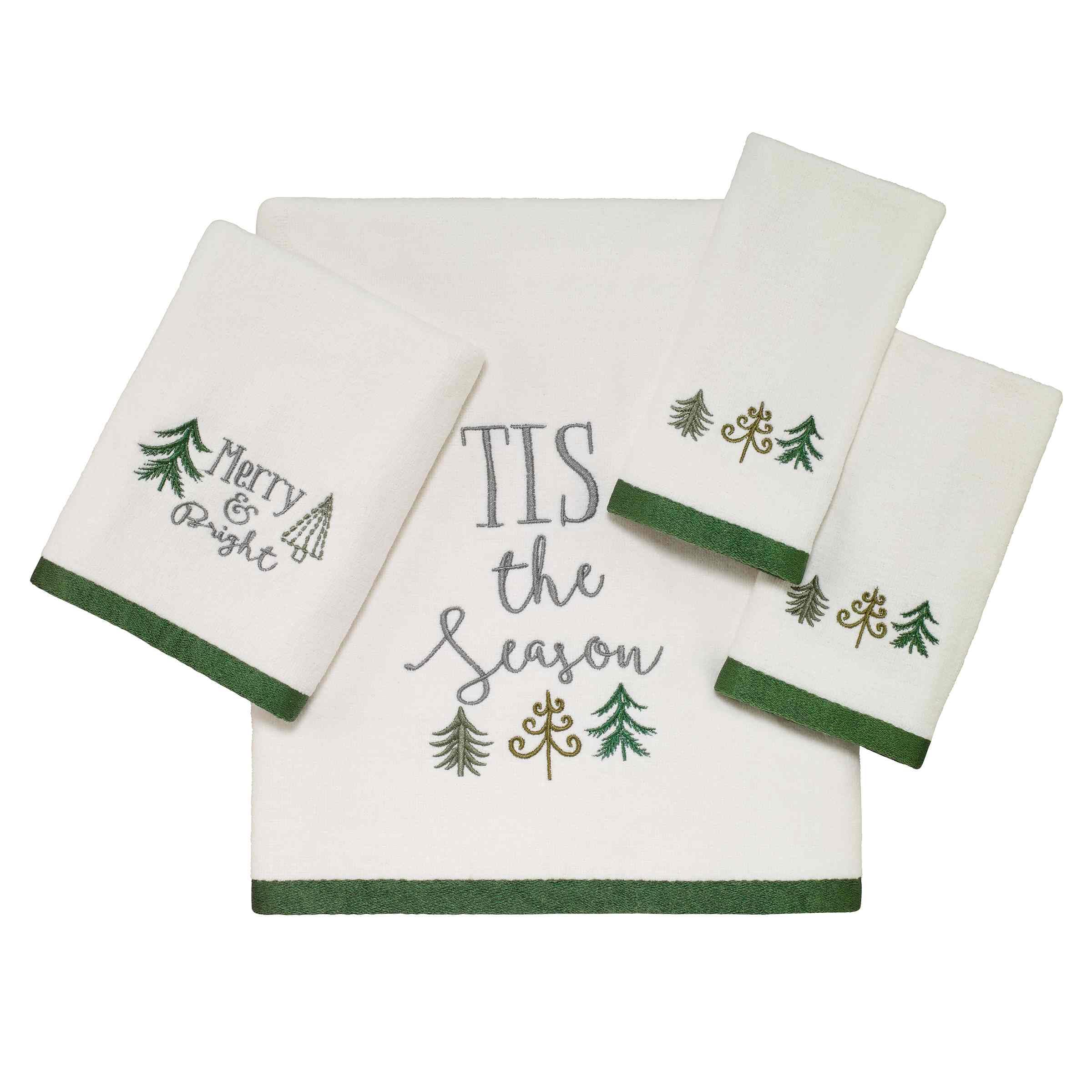 Avanti Linens - Hand Towels, Soft Embroidered Cotton Velour, Christmas Decorations, Set Of 2 (Christmas Trees Collection)