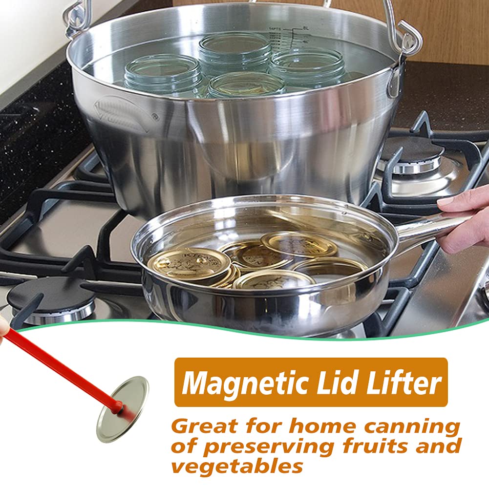 4 Pack Lid Lifter Magnetic Lid Lifter Canning Lid Lifter Canning Supplies Lid Wand Canning Lid Magnetic Lifter Canning Kit Canning Tools for Pots Home Canning of Preserving Fruits and Vegetables  Red