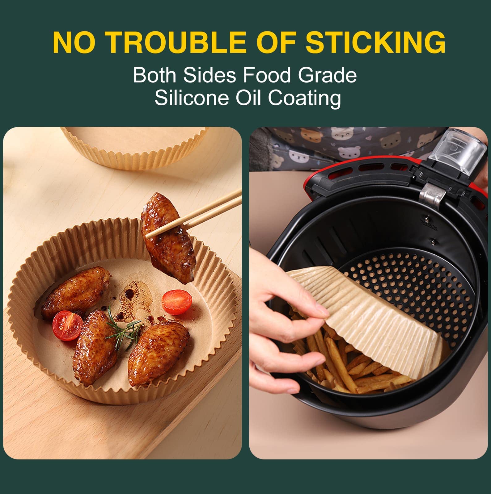Air Fryer Disposable Paper Liner, Non-Stick Round Parchment, Airfryer Accessories, Oil Proof, Water Proof, Cooking Baking Roasti