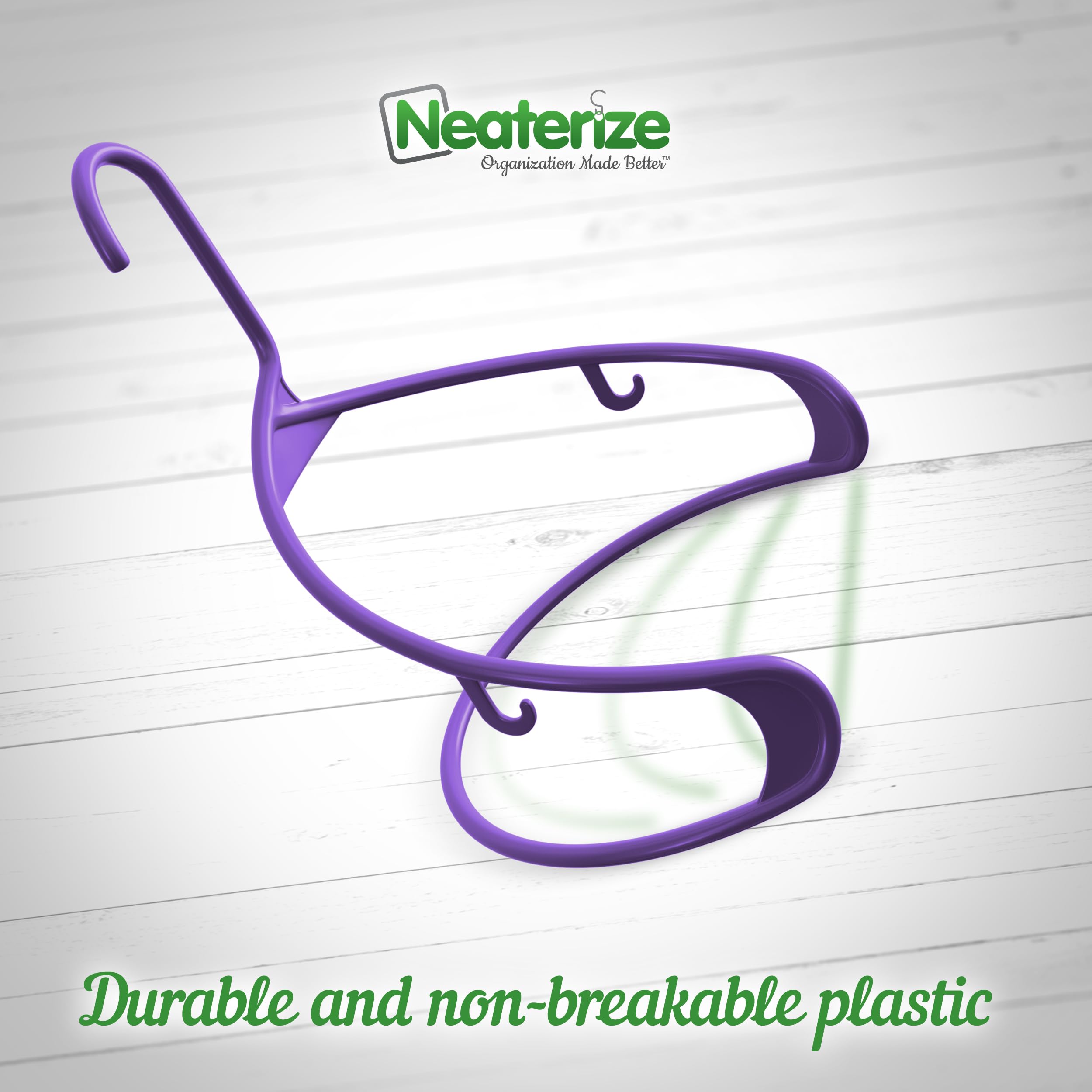 Clothes Hangers Plastic 20 Pack - Purple Plastic Hangers - Makes The Perfect Coat Hanger And General Space Saving Clothes Hanger