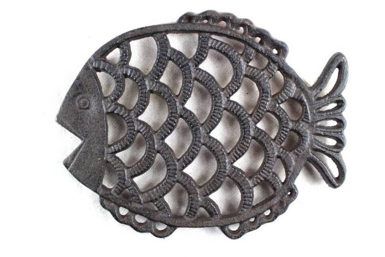 Cast Iron Big Fish Trivet 8 Inch - Sea Decoration - Coastal Living