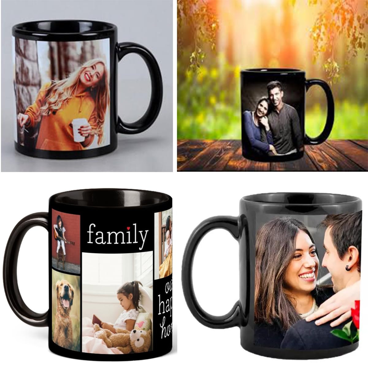 Clapcart Customized/Personalized Photo On Coffee Mug/Cup For Gift - Black Ceramic Mug (Black), 325 Ml