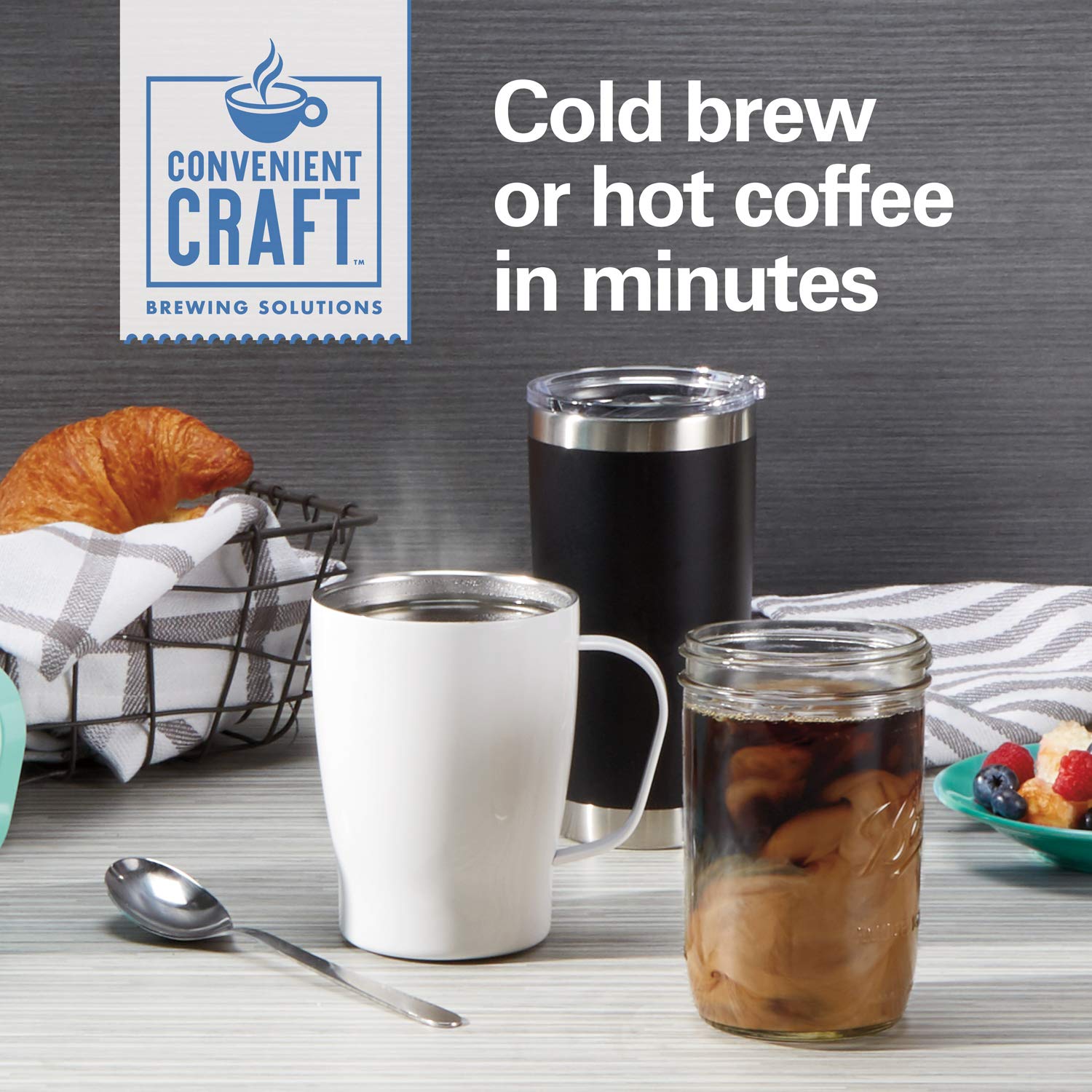 Hamilton Beach Convenient Craft Rapid Cold And Hot Brew Coffee Maker, 16 Oz. Single Serve Grounds Brewer, White (42500)