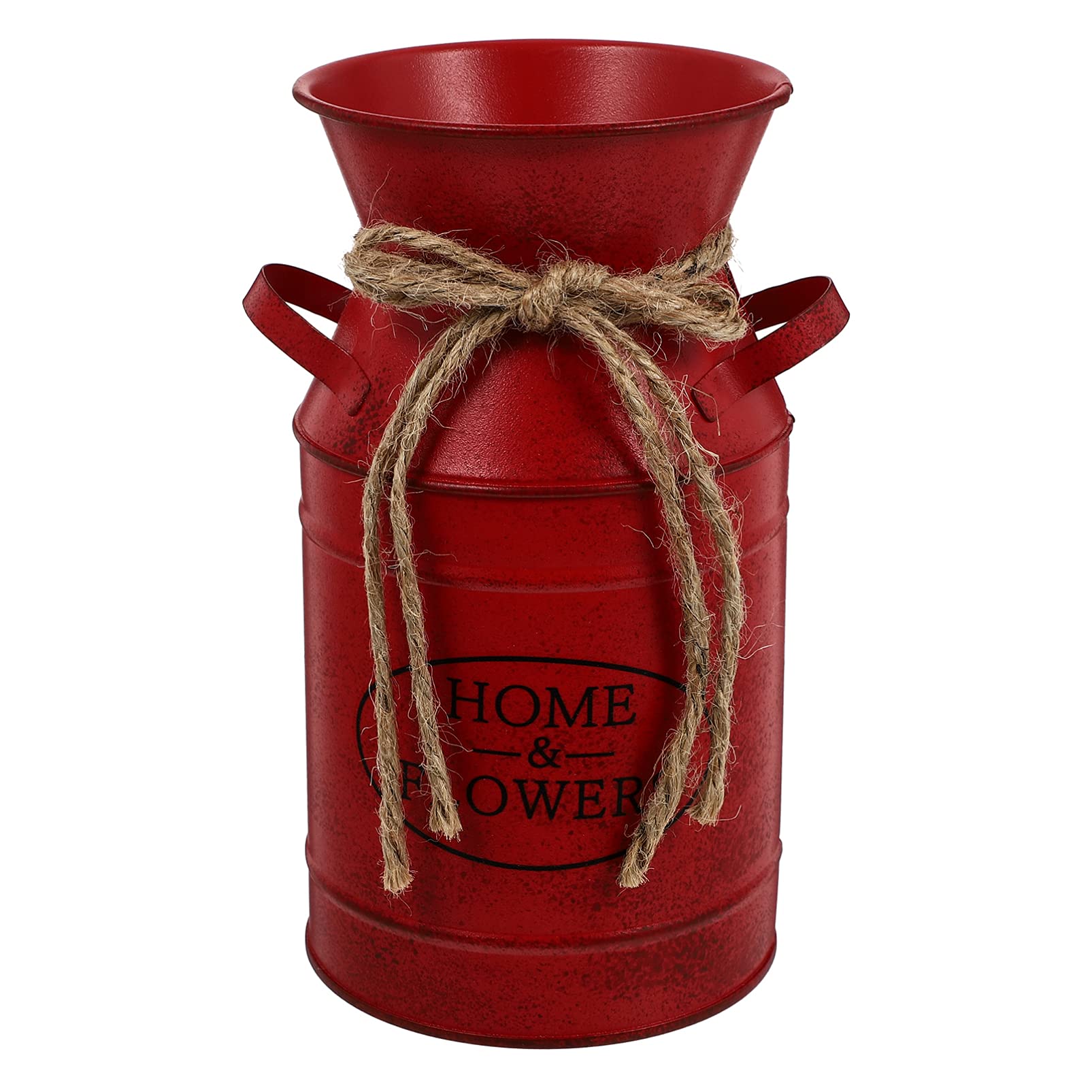 VOSAREA French Style Flower Vase Shabby Chic Milk Can Rustic Galvanized Flowers Bucket Metal Pitcher Jug Plant Container for Dec